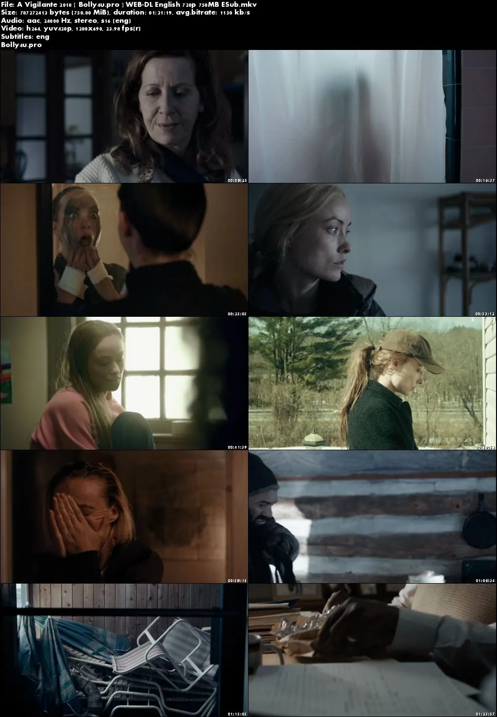 A Vigilante 2018 WEB-DL 750MB English 720p ESub Download