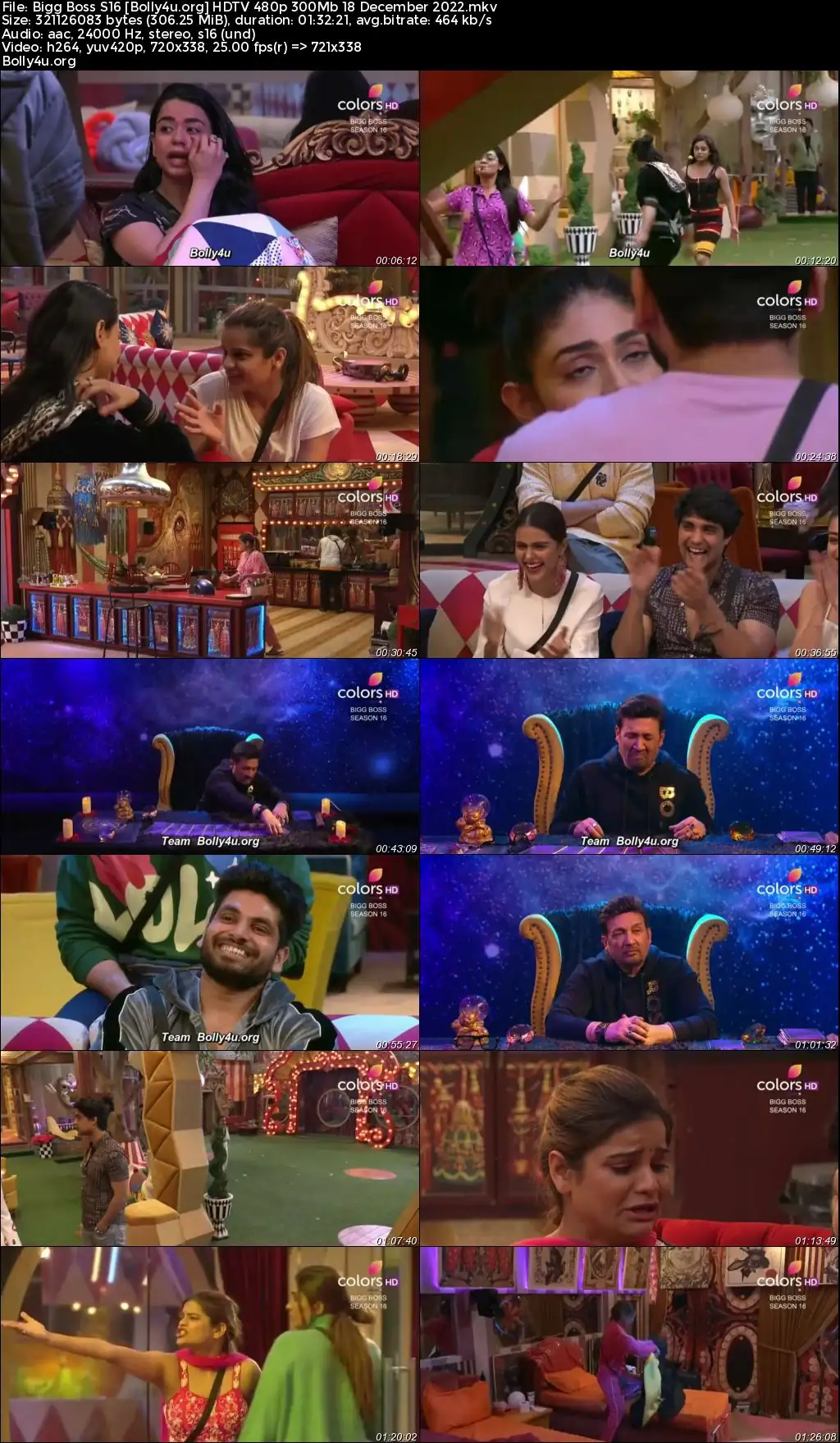 Bigg Boss S16 HDTV 480p 300Mb 18 December 2022 Download