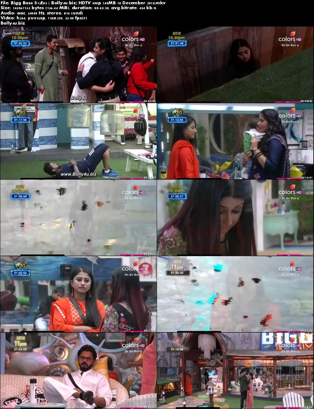 Bigg Boss S12E85 HDTV 480p 140MB 10 December 2018 Download Bigg Boss S12E85 HDTV 480p 140MB 10 December 2018 Download