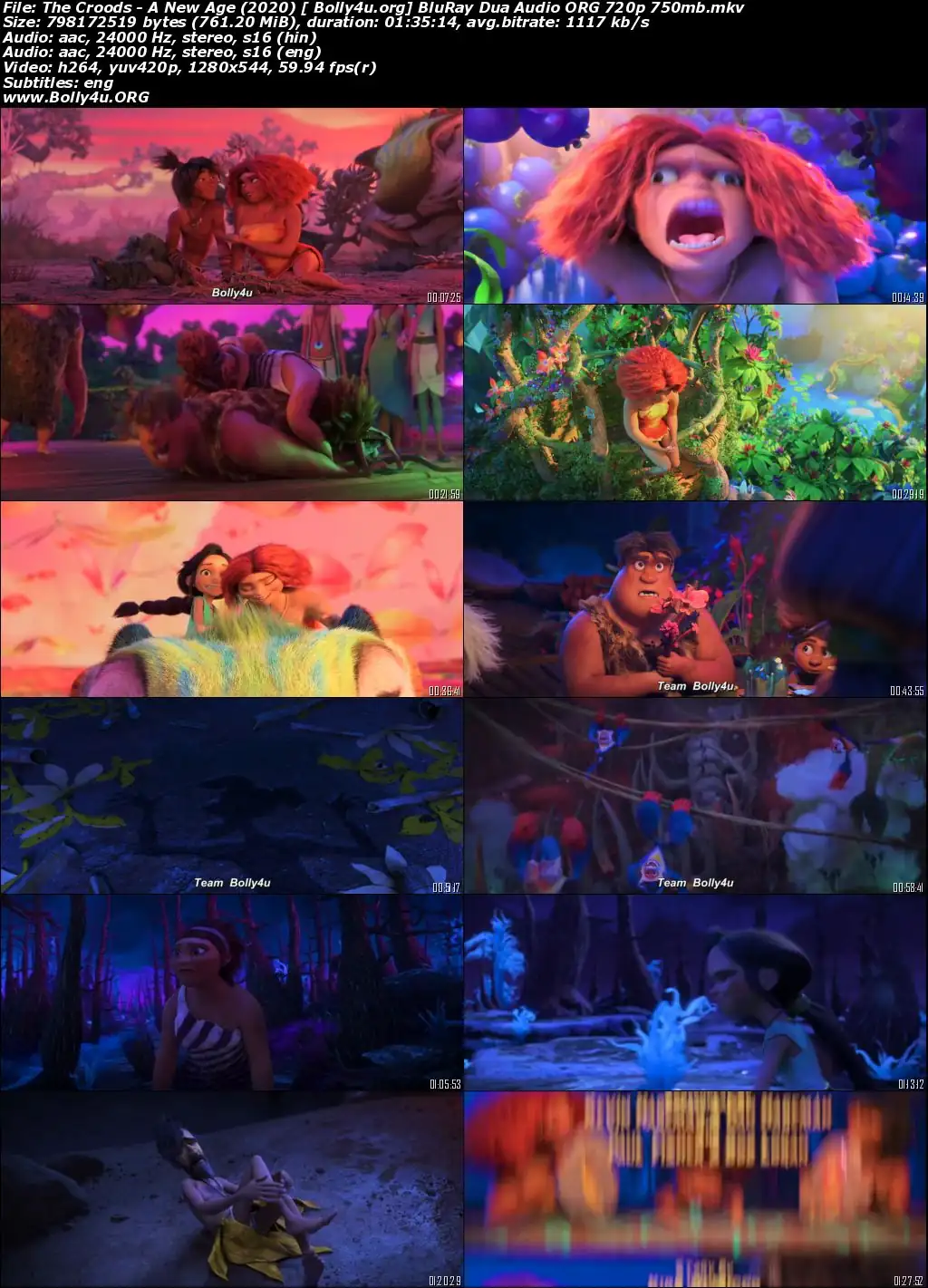 The Croods A New Age 2020 BluRay 350MB Hindi Dual Audio ORG 480p Download