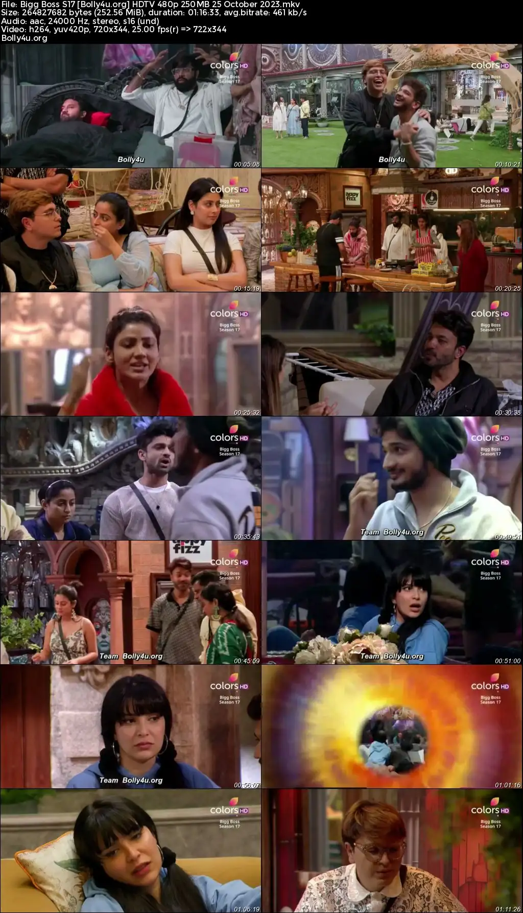 Bigg Boss S17 HDTV 480p 250MB 25 October 2023 Download