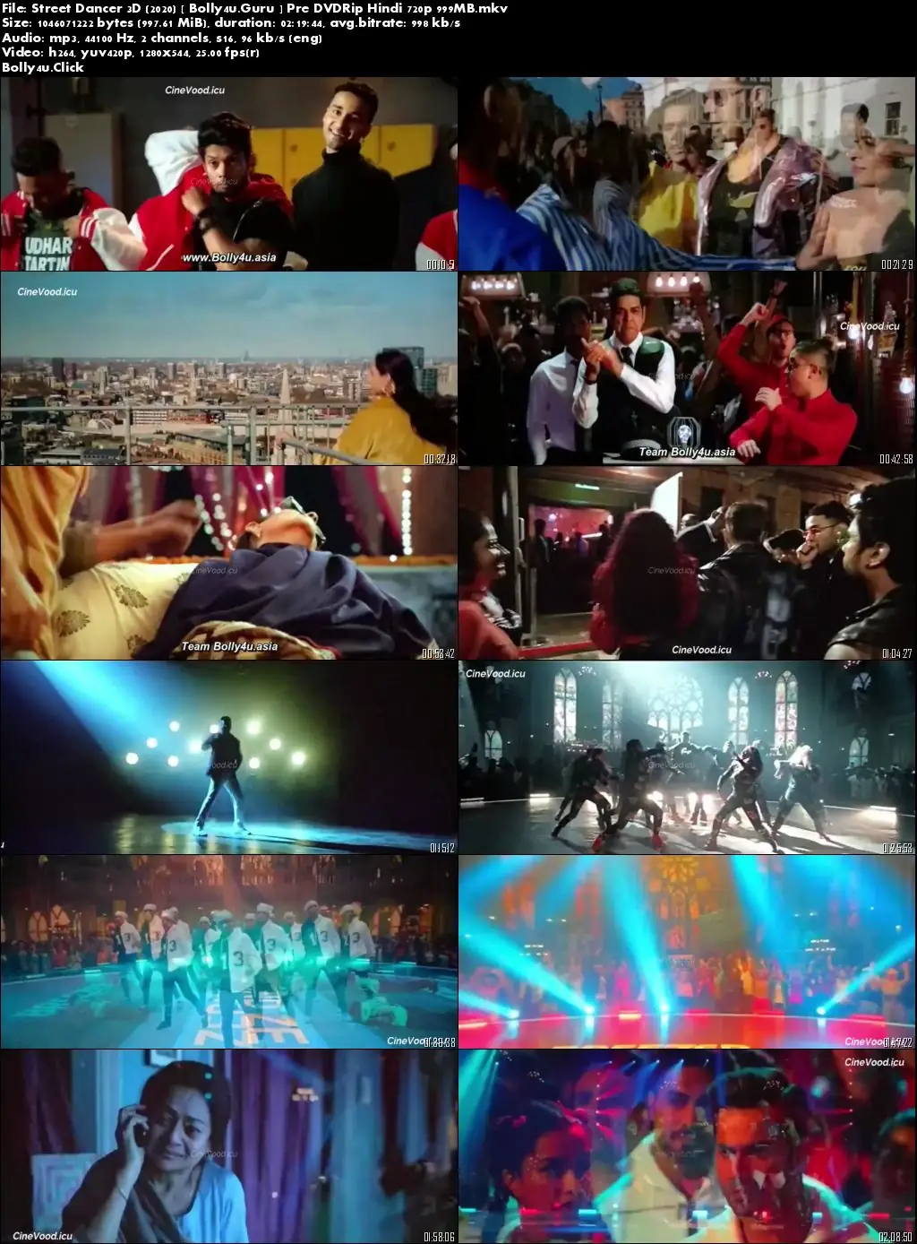 Street Dancer 3D 2020 Pre DVDRip 999MB Hindi 720p Download