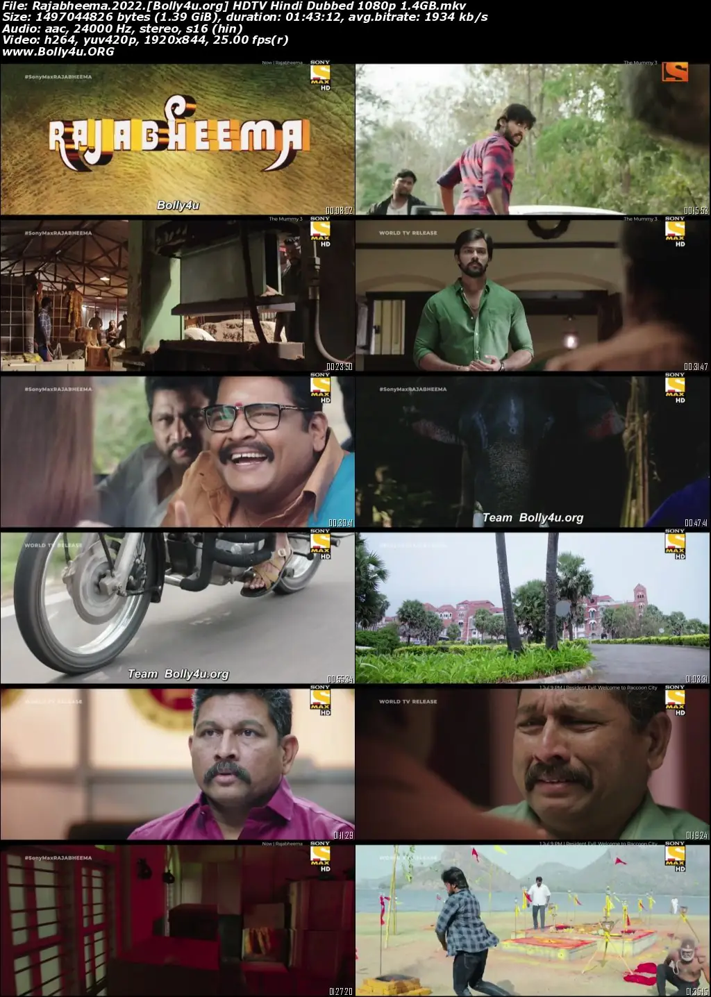 Rajabheema 2022 HDTV Hindi Dubbed Full Movie Download