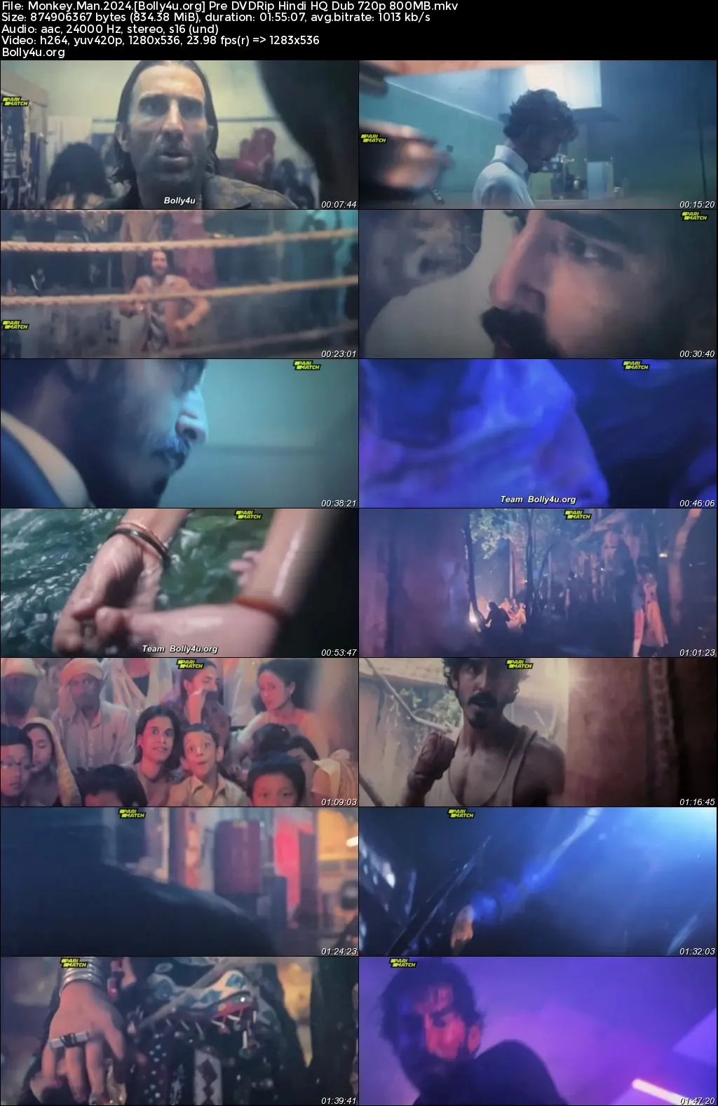 Monkey Man 2024 Pre DVDRip Hindi HQ Dubbed Full Movie Download 1080p  720p  480p