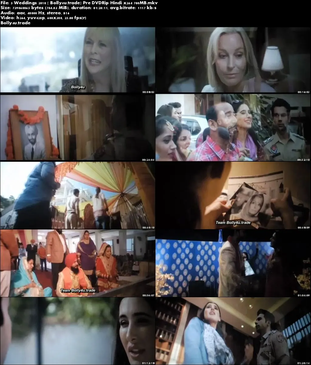 5 Weddings 2018 Pre DVDRip 700Mb Full Hindi Movie Download x264