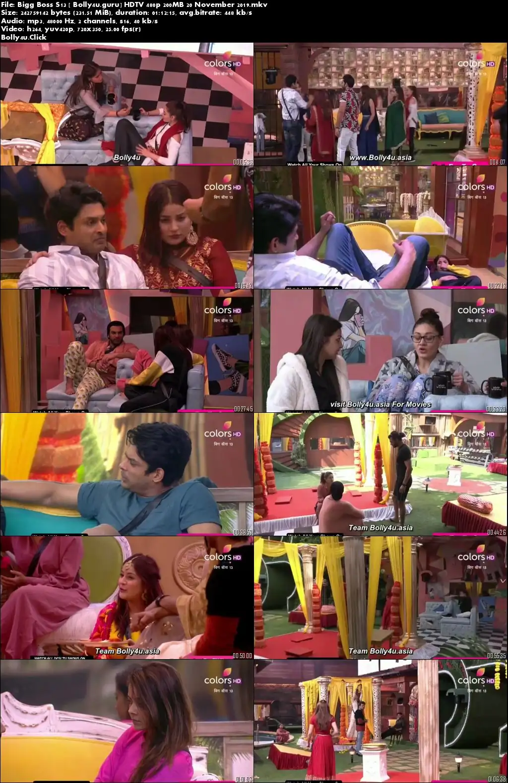 Bigg Boss S13 HDTV 480p 200MB 20 November 2019 Download