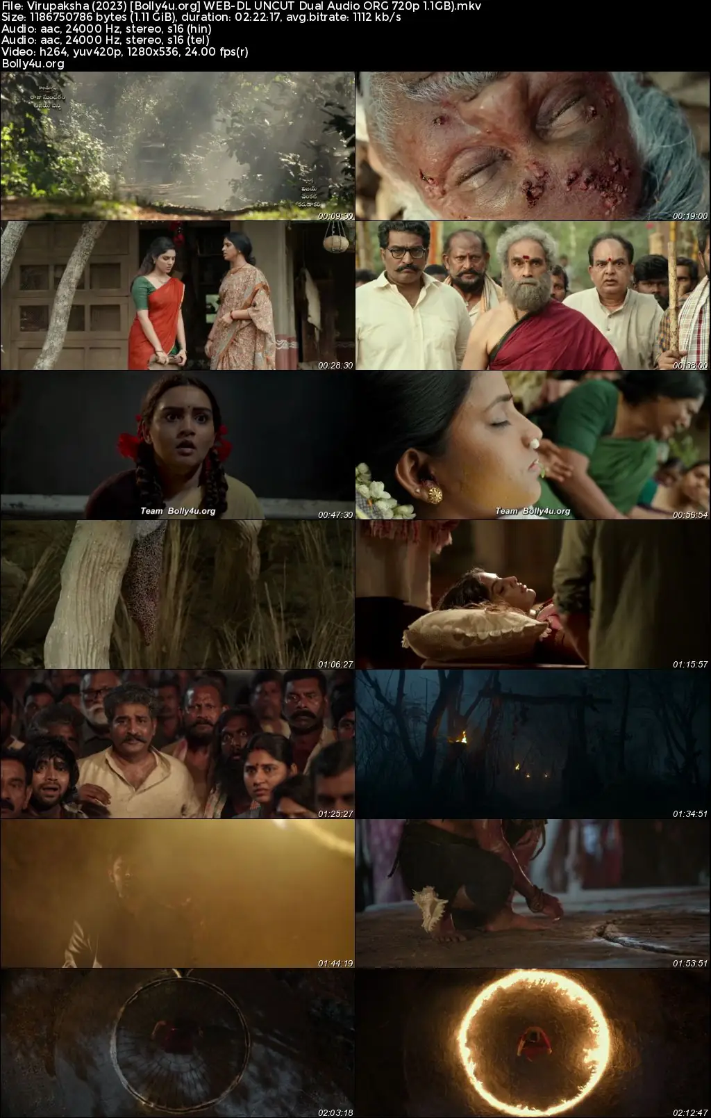 Virupaksha 2023 WEB-DL UNCUT Hindi Dual Audio ORG Full Movie Download 1080p  720p  480p