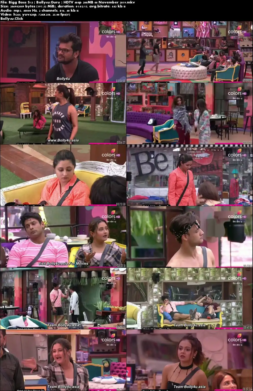 Bigg Boss S13 HDTV 480p 200MB 08 November 2019 Download