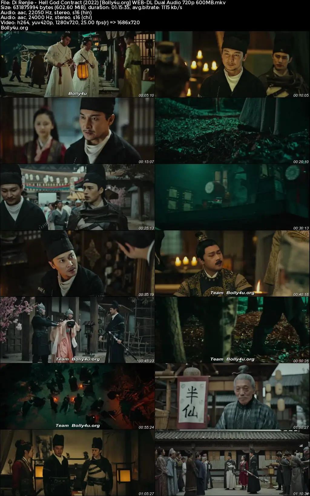 Di Renjie Hell God Contract 2022 WEB-DL Hindi Dual Audio Full Movie Download 1080p  720p  480p