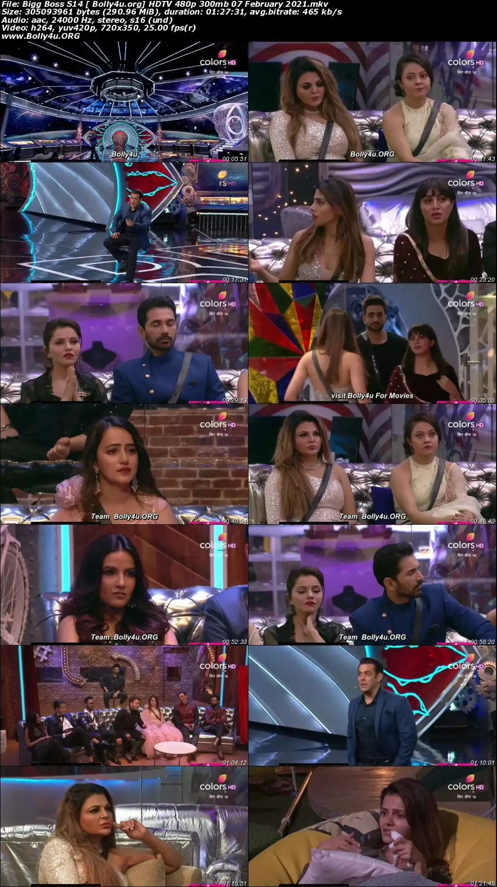 Bigg Boss S14 HDTV 480p 300mb 07 February 2021 Download