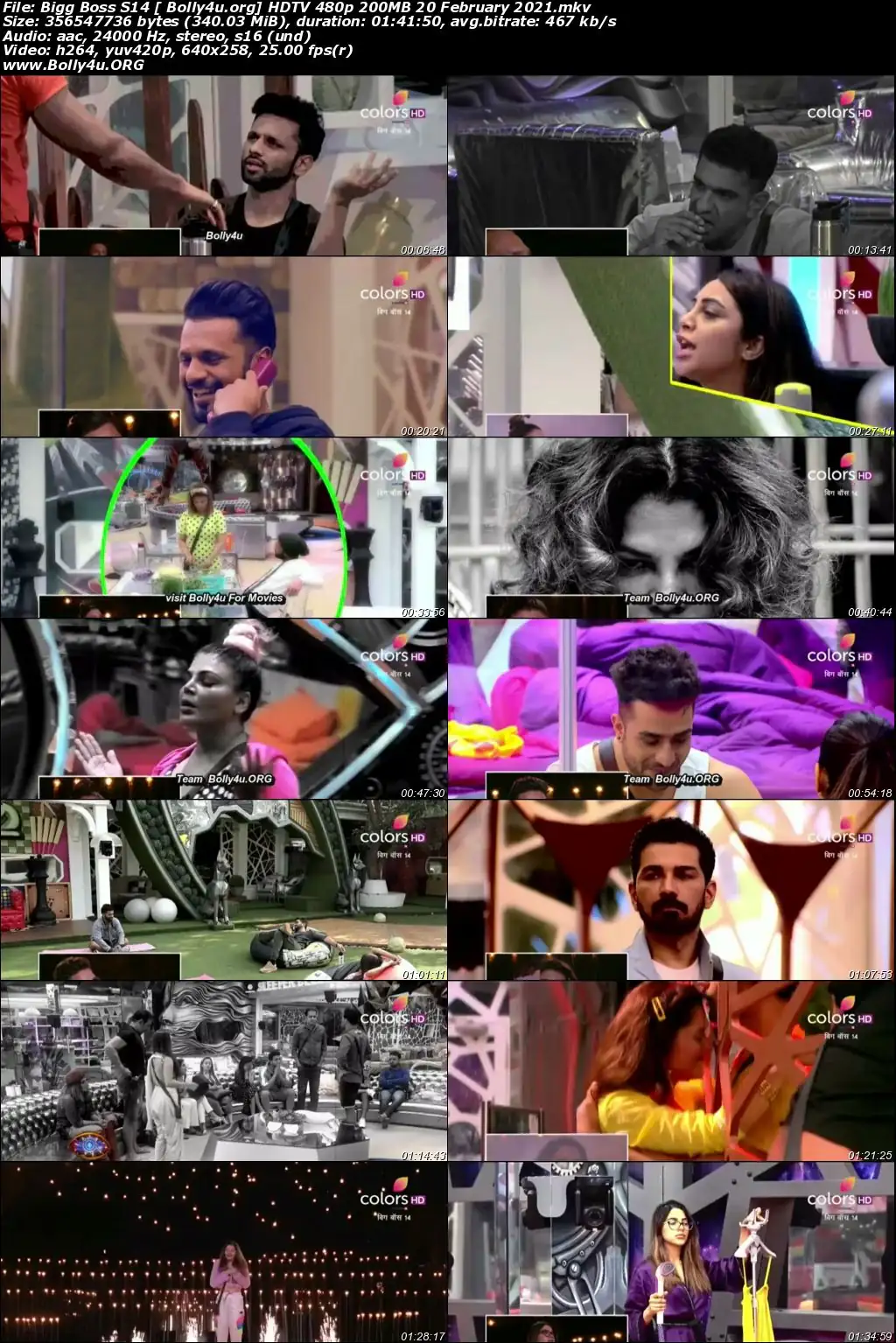 Bigg Boss S14 HDTV 480p 300MB 20 February 2021 Download