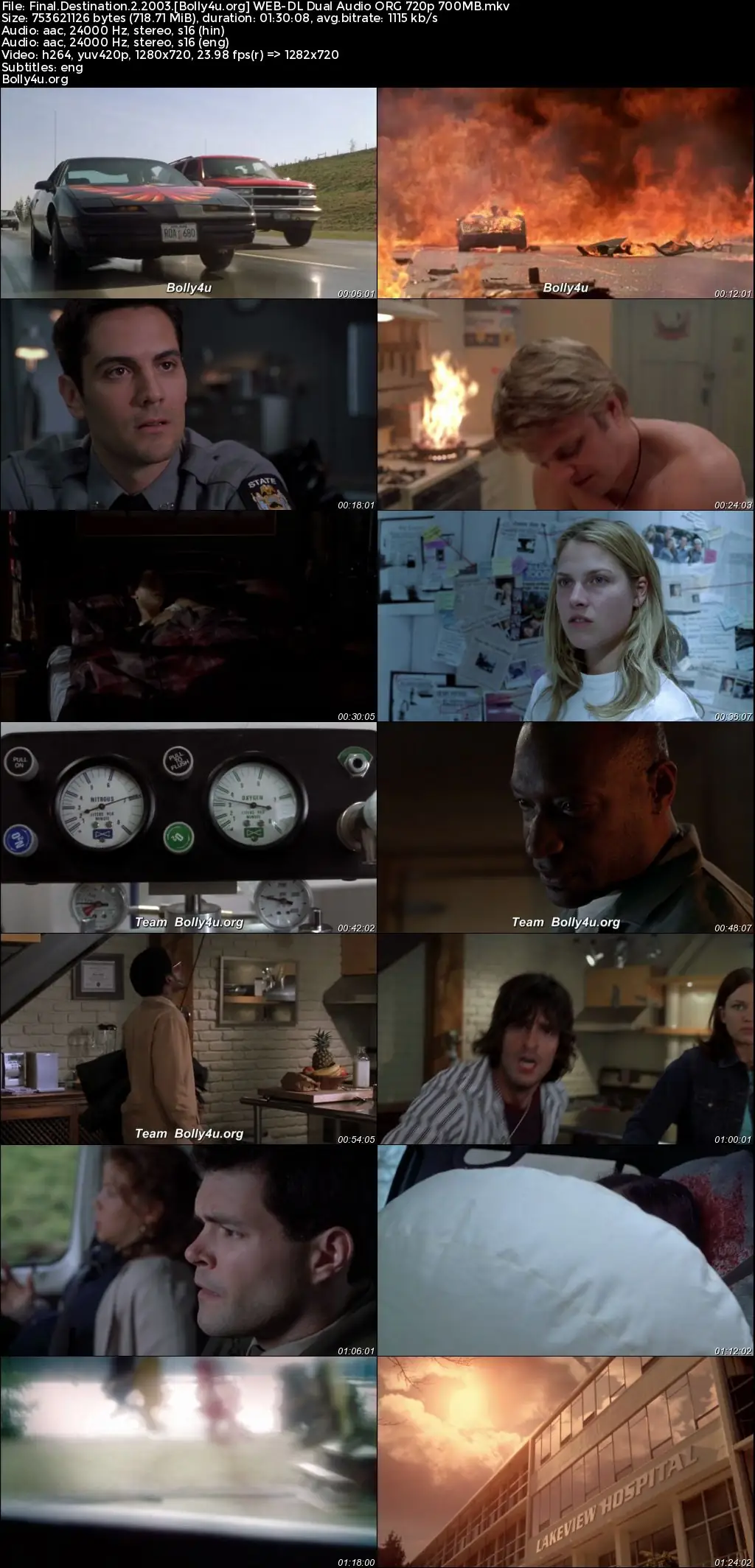 Final Destination 2 2003 BluRay Hindi Dual Audio ORG Full Movie Download 1080p  720p  480p