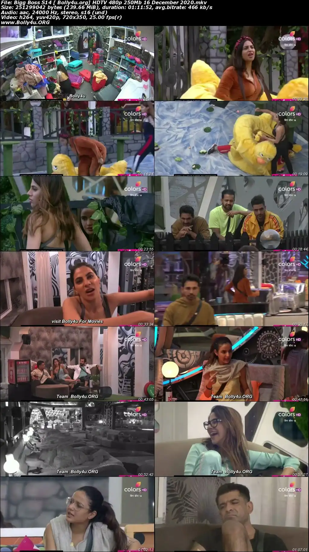 Bigg Boss S14 HDTV 480p 250Mb 16 December 2020 Download