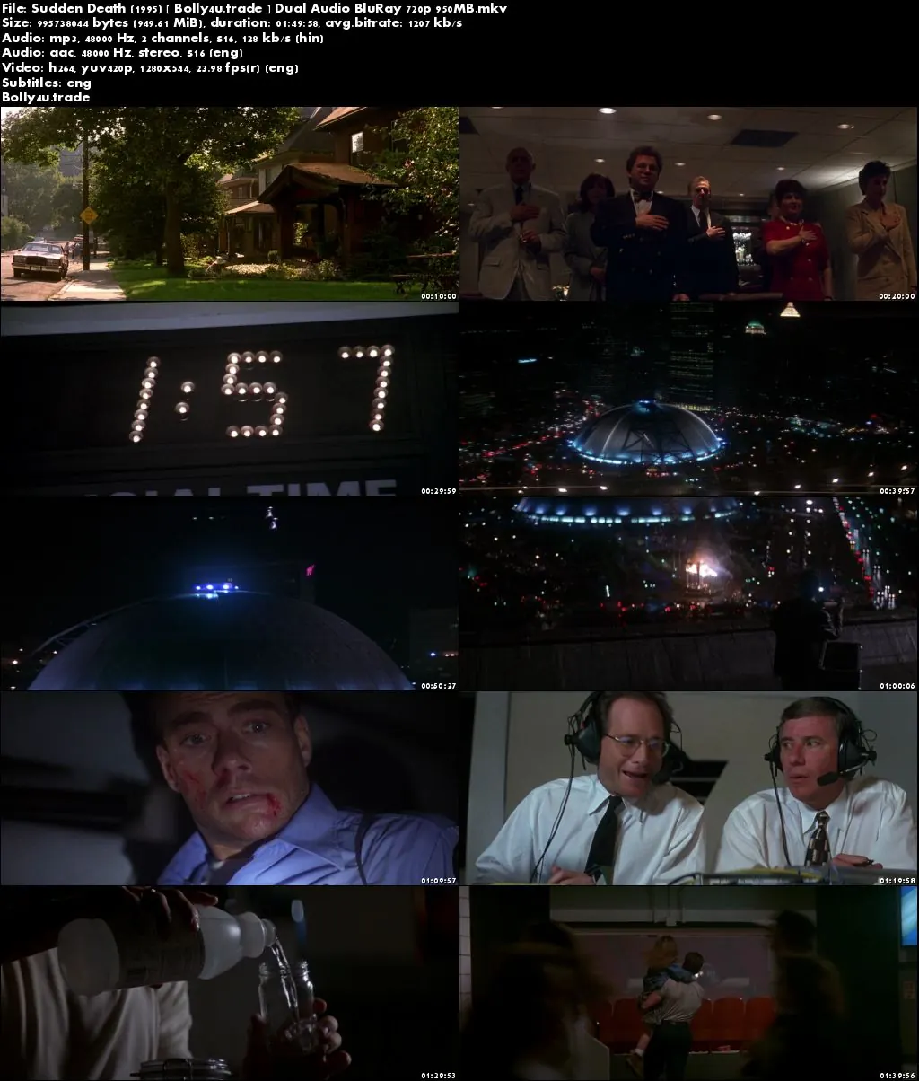 Sudden Death 1995 BRRip 300MB Hindi Dual Audio 480p Download