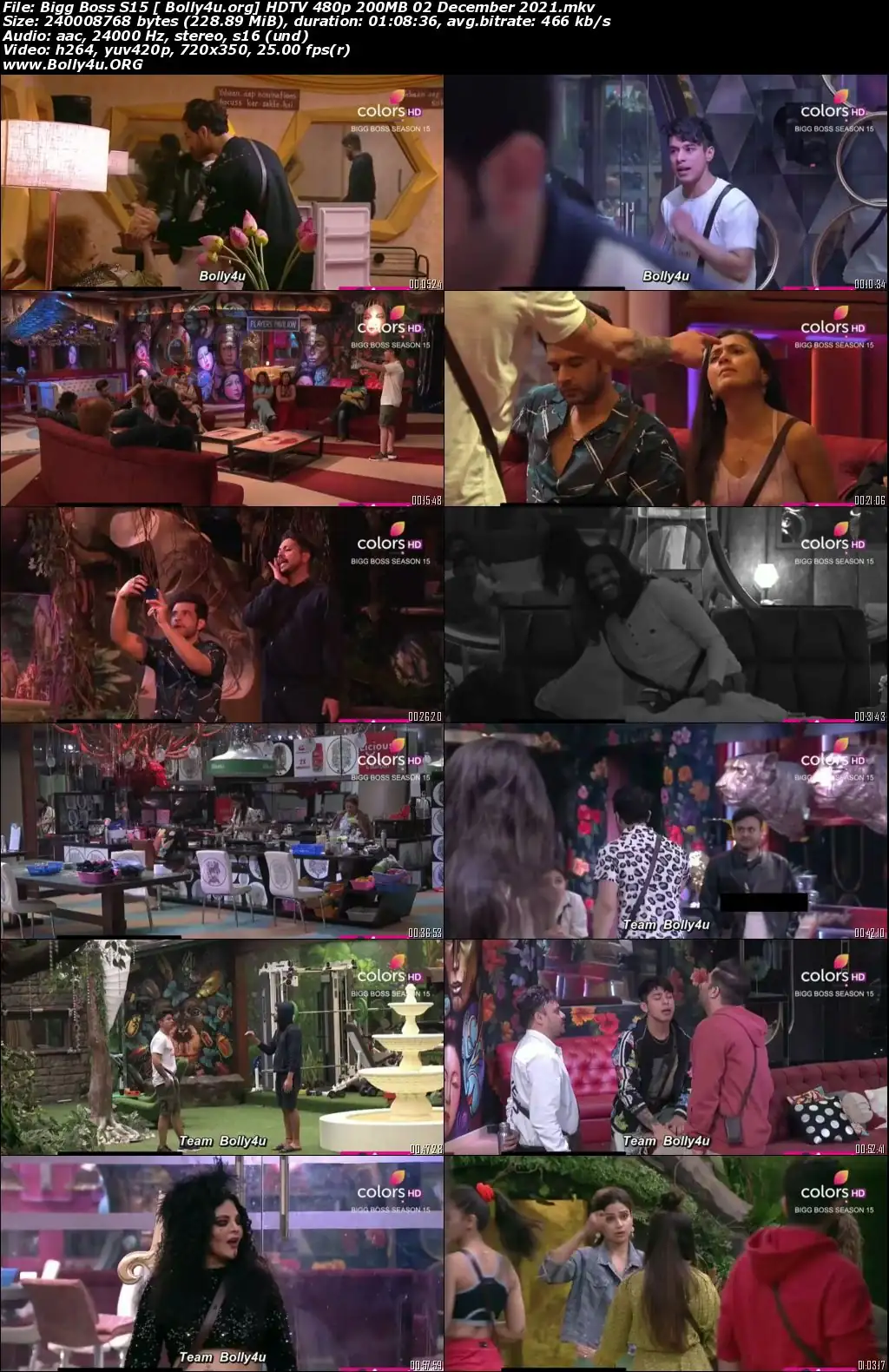 Bigg Boss S15 HDTV 480p 200MB 02 December 2021 Download