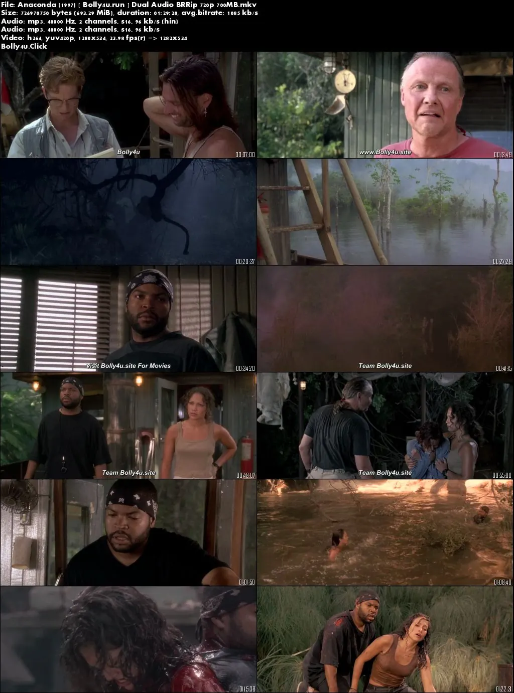 Anaconda 1997 BRRip 700Mb Hindi Dual Audio 720p Download