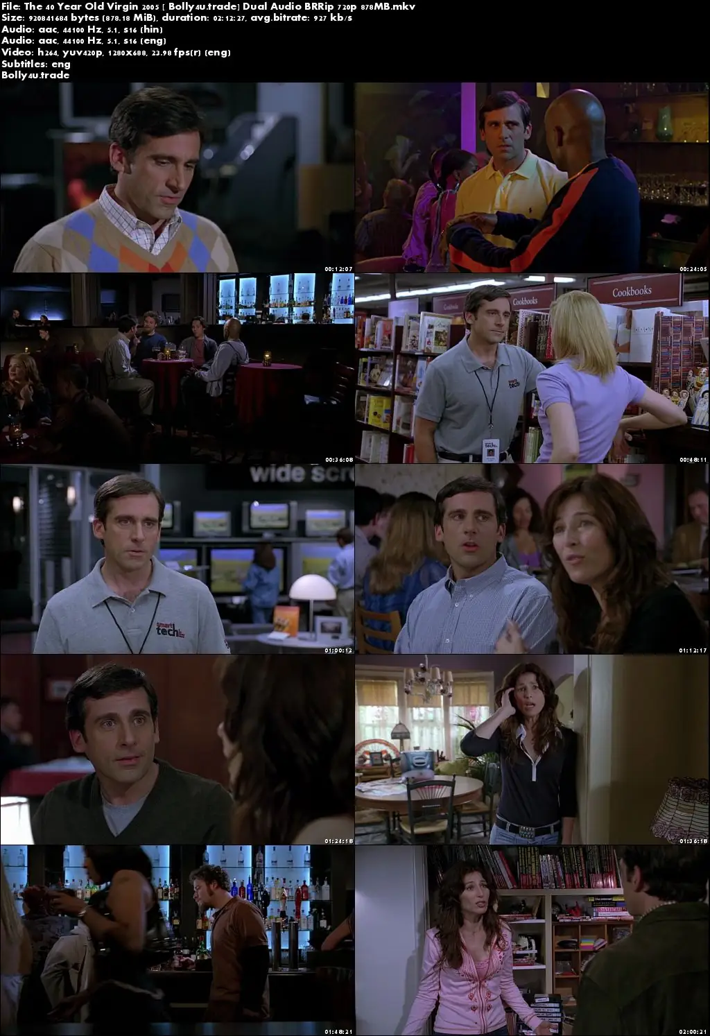 The 40 Year Old Virgin 2005 BRRip 850Mb UNRATED Hindi Dual Audio 720p Download