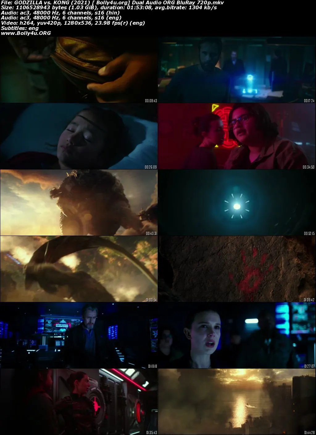 Godzilla vs Kong 2021 BluRay 1GB Hindi Dual Audio ORG 720p Download