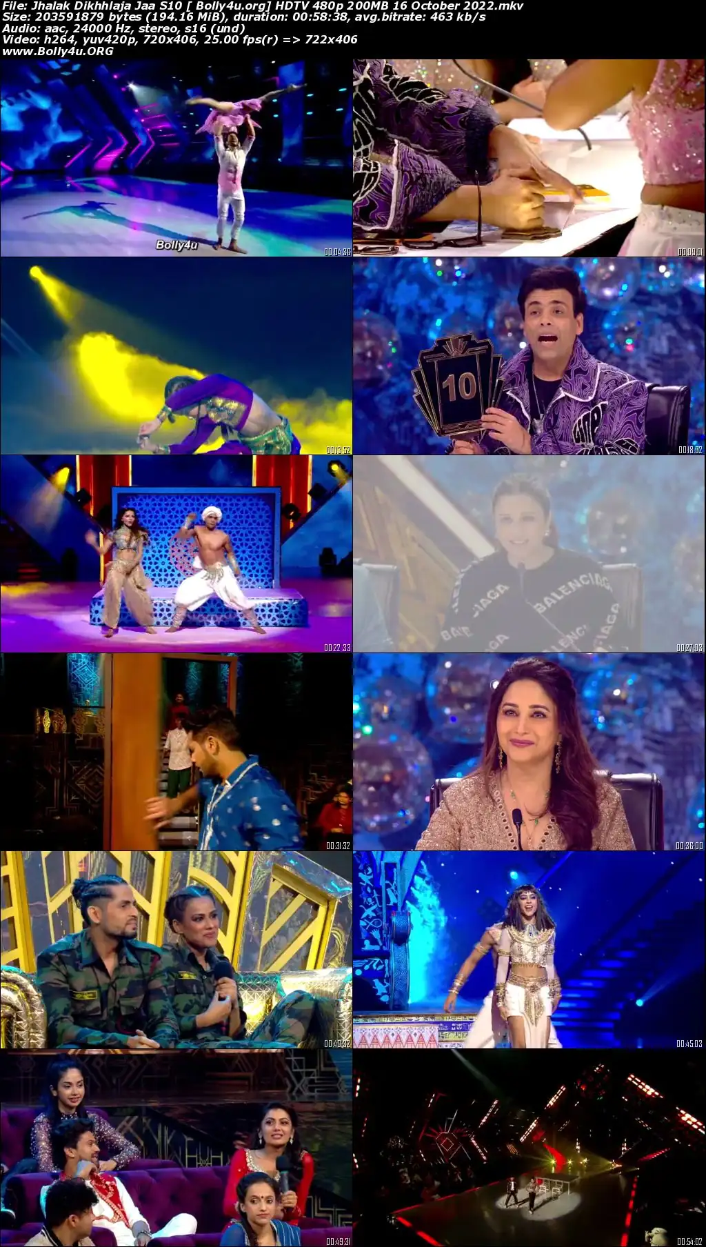Jhalak Dikhhlaja Jaa S10 HDTV 480p 200MB 16 October 2022 Download