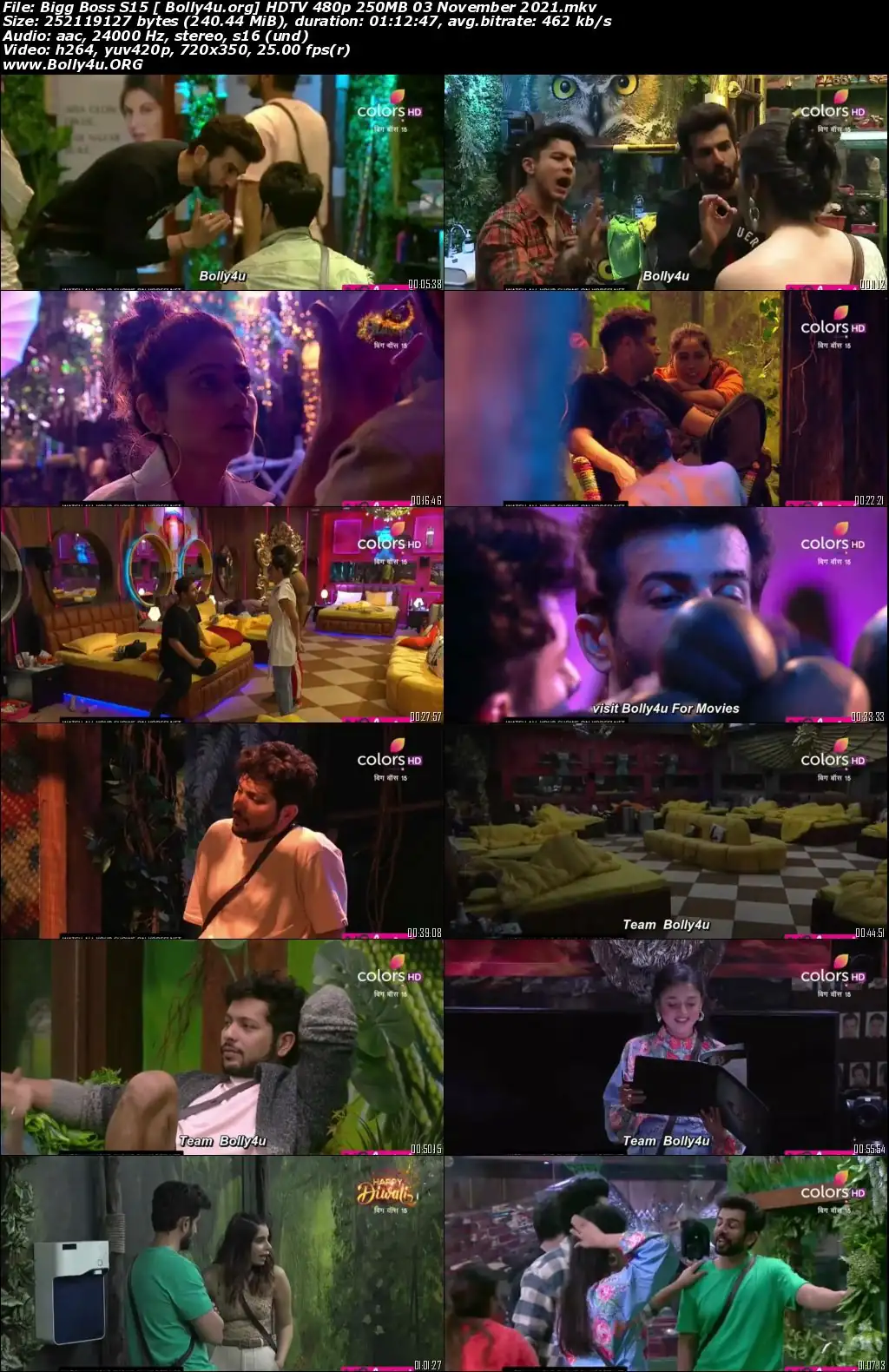 Bigg Boss S15 HDTV 480p 250MB 03 November 2021 Download