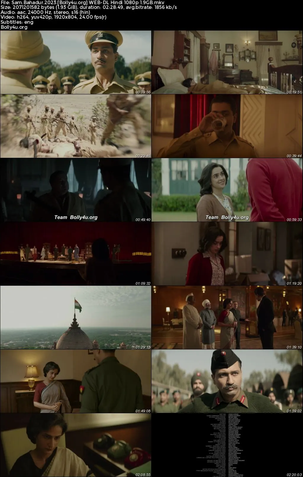 Sam Bahadur 2023 WEB-DL Hindi Full Movie Download 1080p  720p  480p