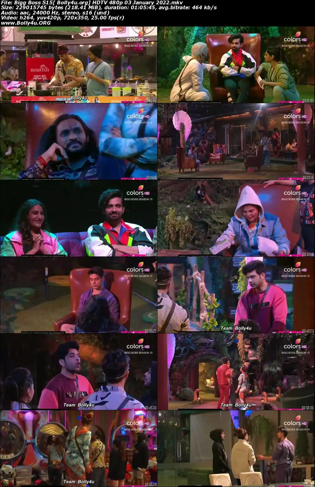 Bigg Boss S15 HDTV 200Mb 480p 03 January 2021 Download