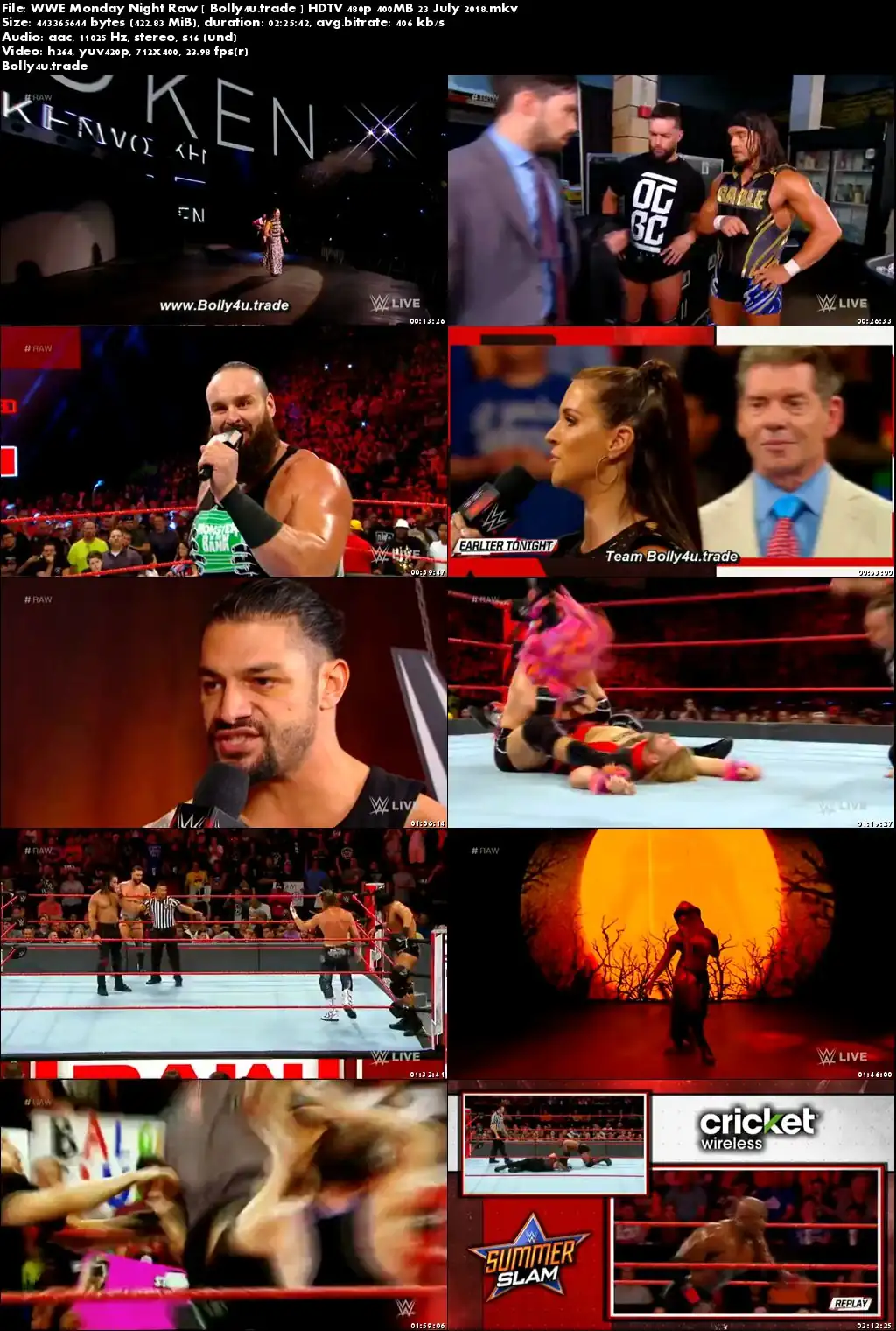 WWE Monday Night Raw HDTV 480p 400MB 23 July 2018 Download WWE Monday Night Raw HDTV 480p 400MB 23 July 2018 Download