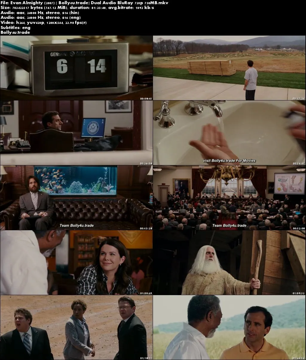 Evan Almighty 2007 BluRay 300Mb Hindi Dual Audio 480p Download