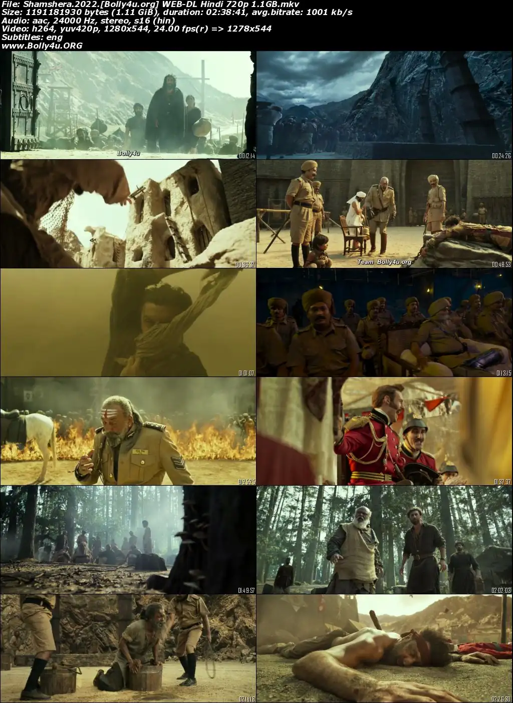 Shamshera 2022 WEB-DL Hindi Full Movie Download 1080p  720p  480p