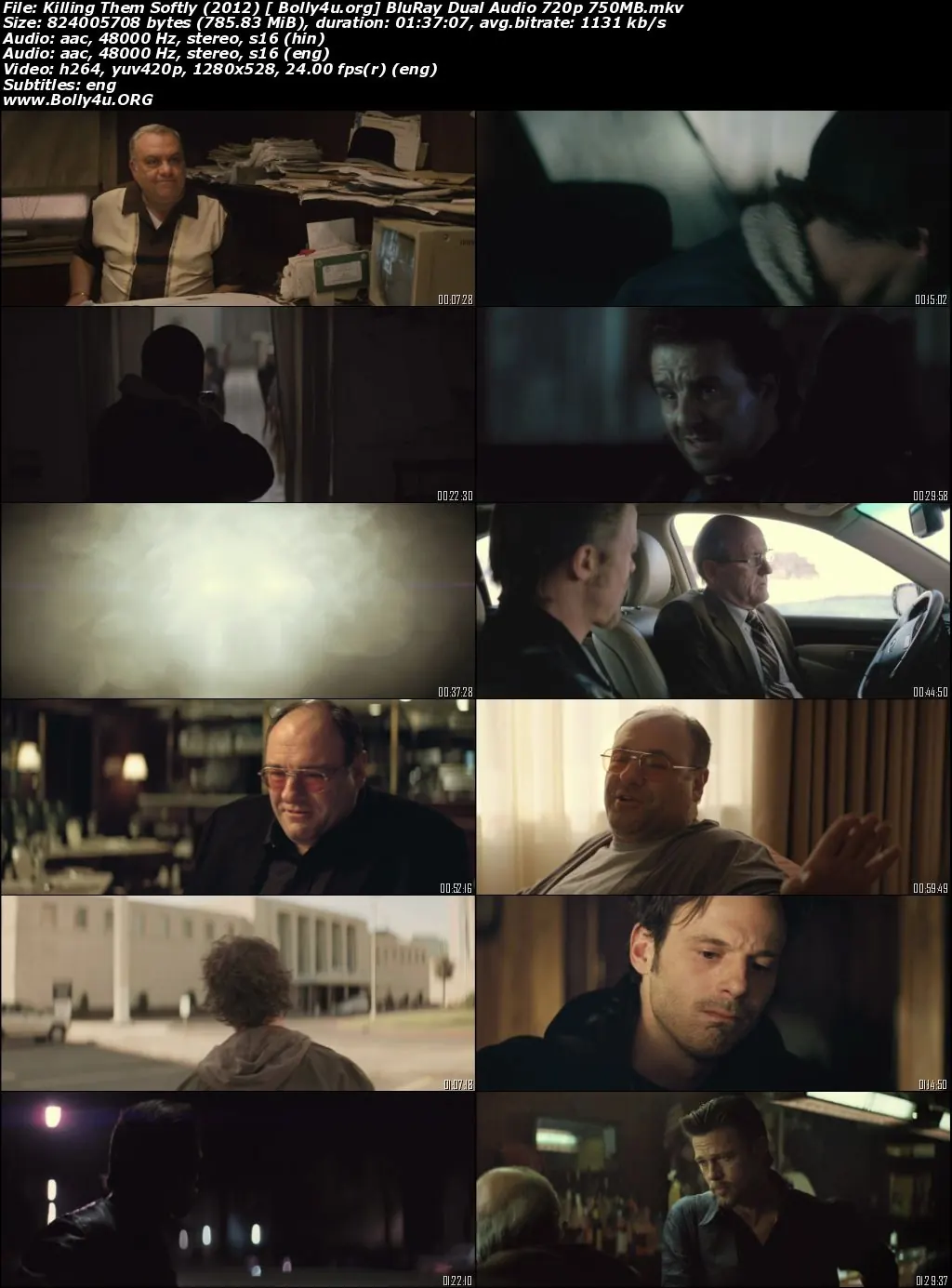 Killing Them Softly 2012 BRRip 750MB Hindi Dual Audio 720p Download