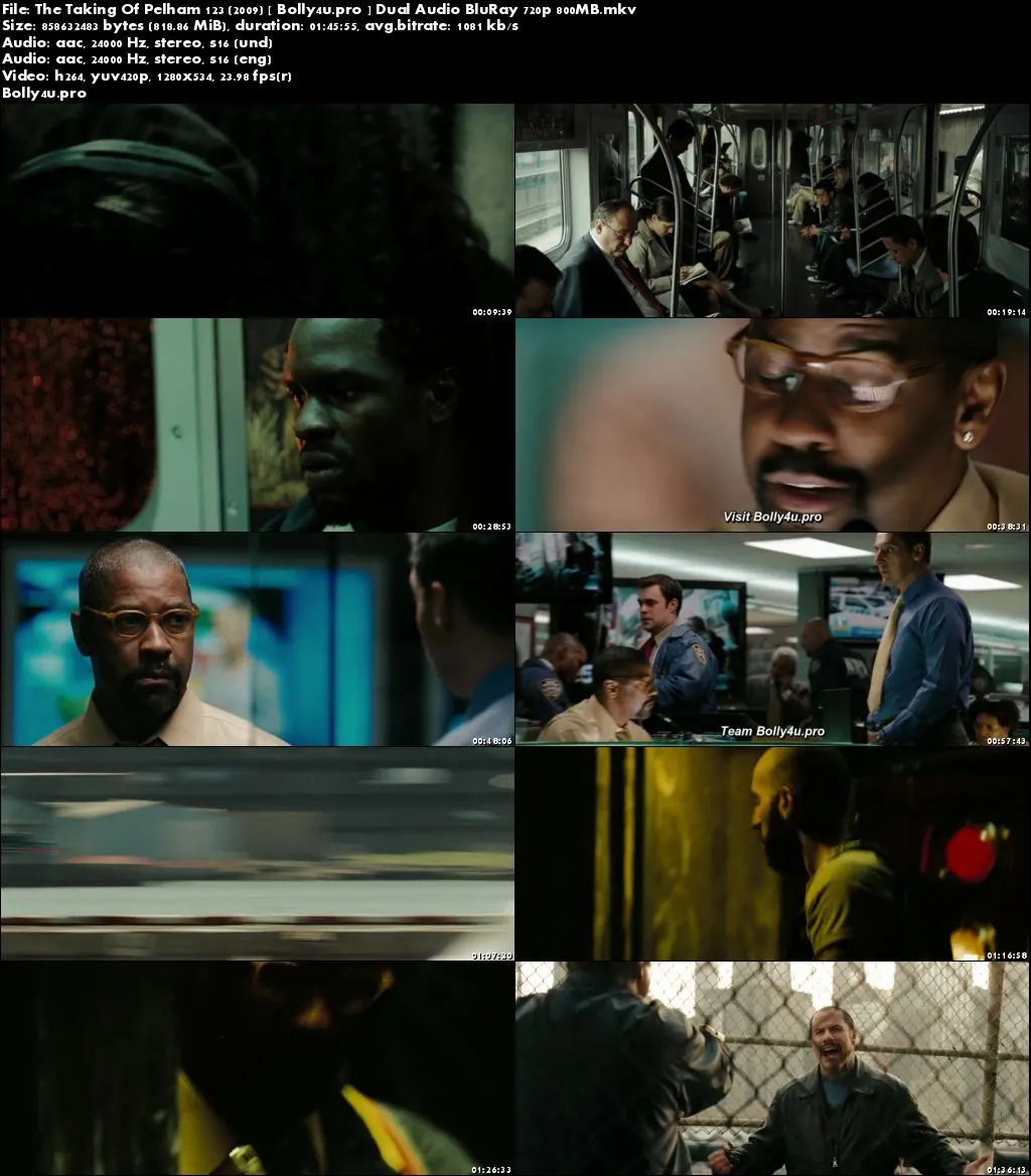 The Taking Of Pelham 123 (2009) BluRay 300Mb Hindi Dual Audio 480p Download