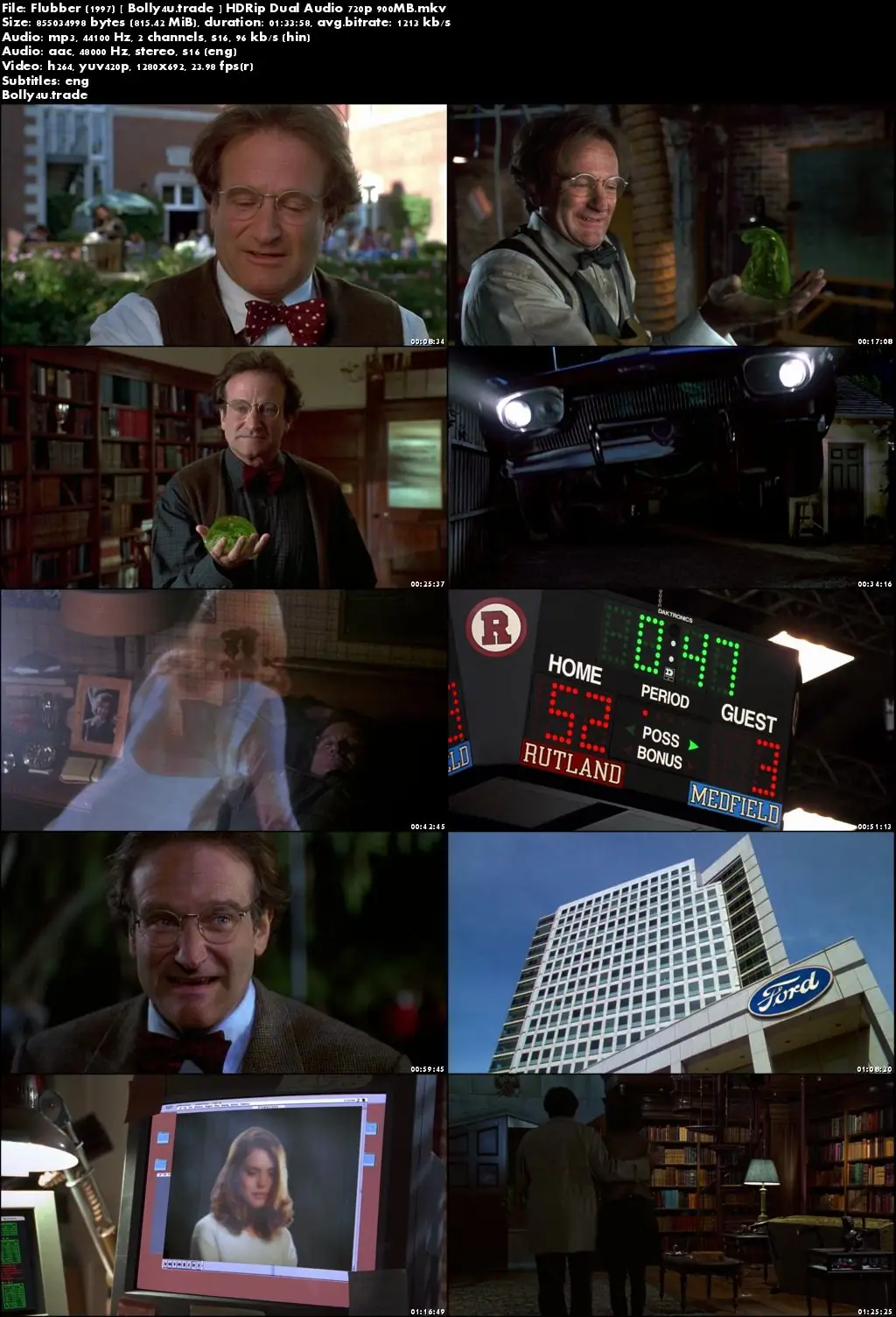 Flubber 1997 HDRip 800MB Hindi Dual Audio 720p Download