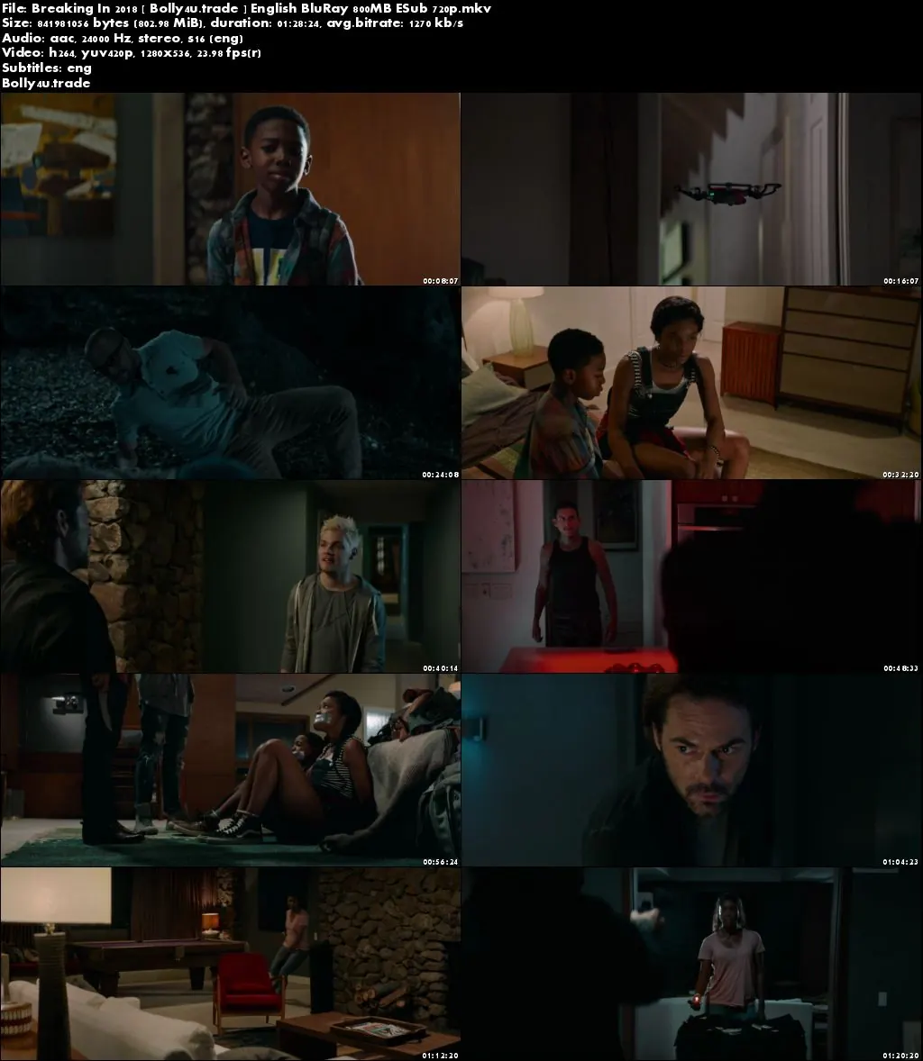 Breaking In 2018 BluRay 800MB Full English Movie Download 720p ESub