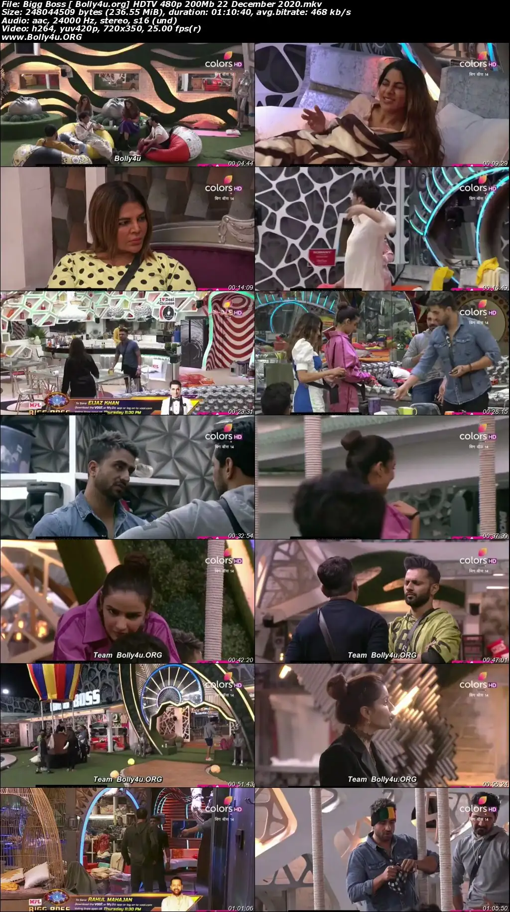 Bigg Boss S14 HDTV 480p 200Mb 22 December 2020 Download