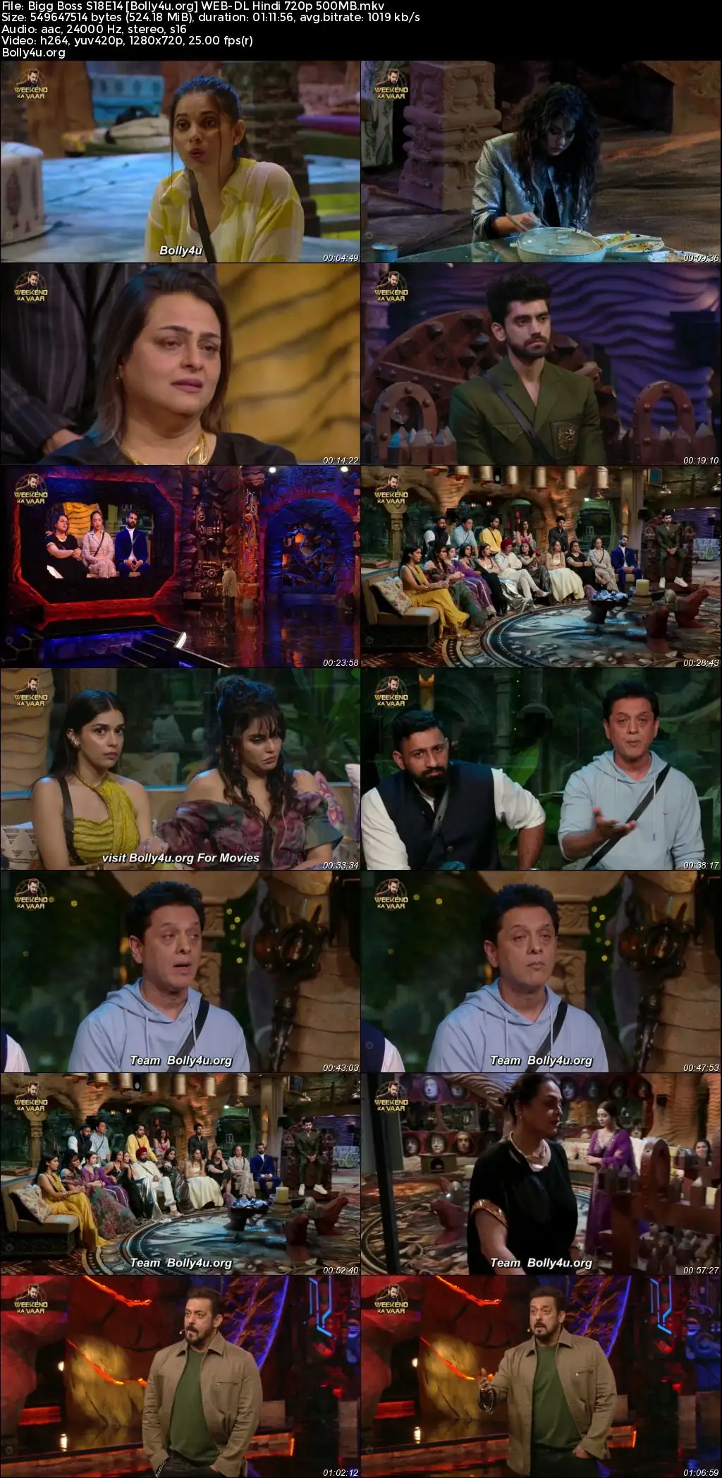 Bigg Boss 2024 WEB-DL Hindi S18E14 Download 720p  480p