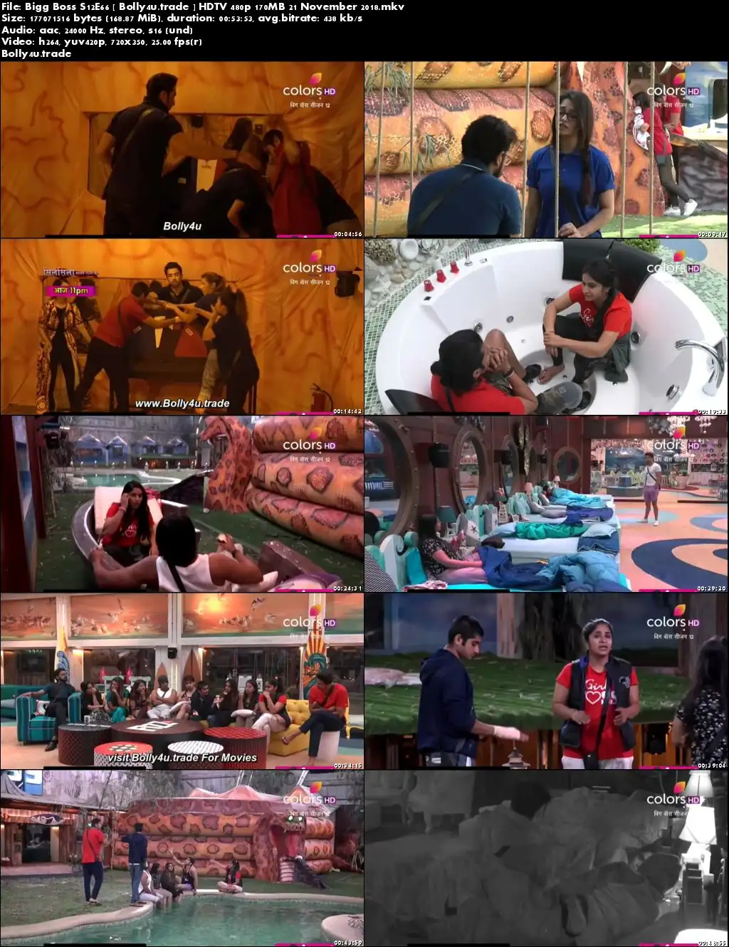 Bigg Boss S12E66 HDTV 480p 170MB 21 November 2018 Download