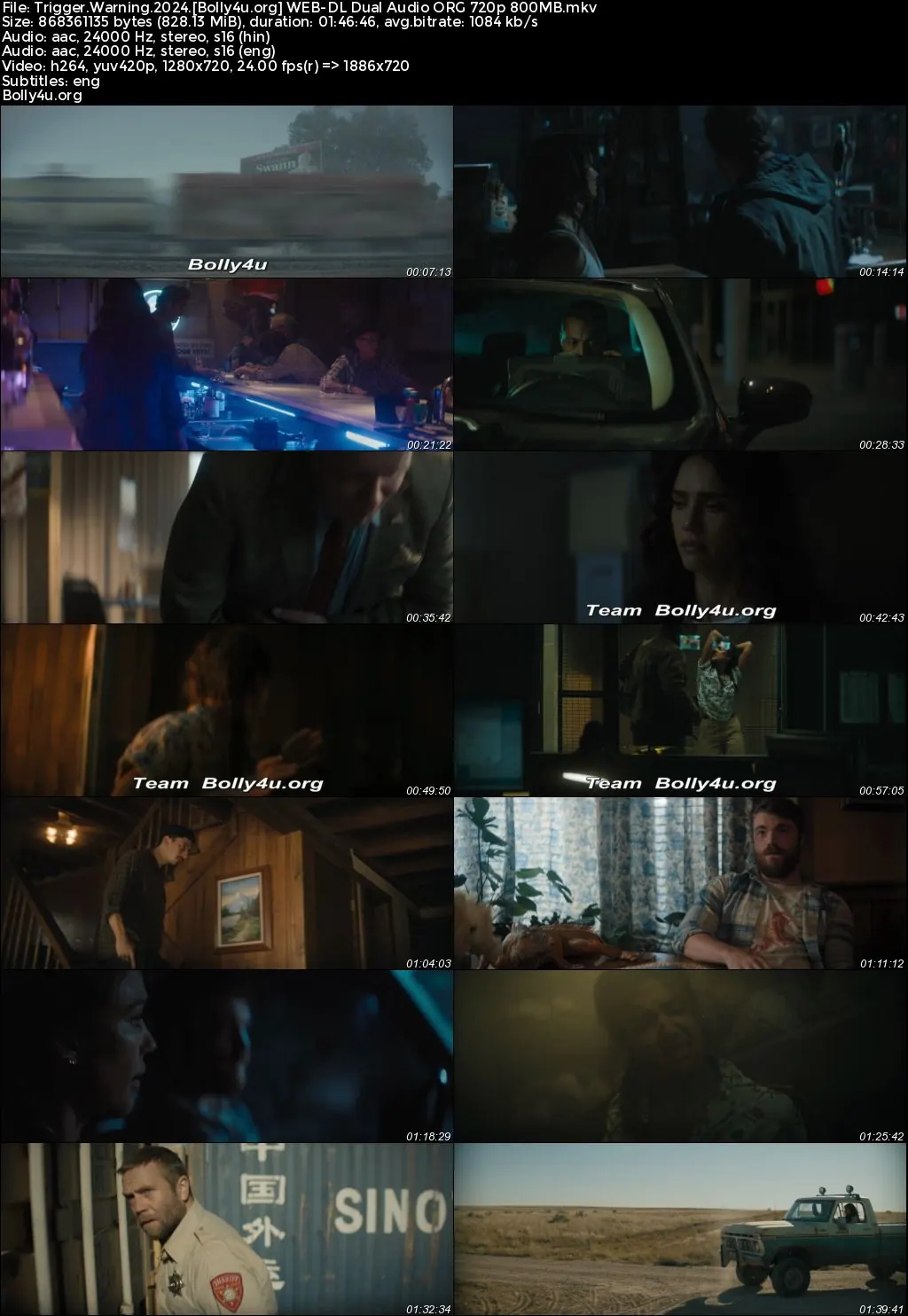 Trigger Warning 2024 WEB-DL Hindi Dual Audio ORG Full Movie Download 1080p  720p  480p