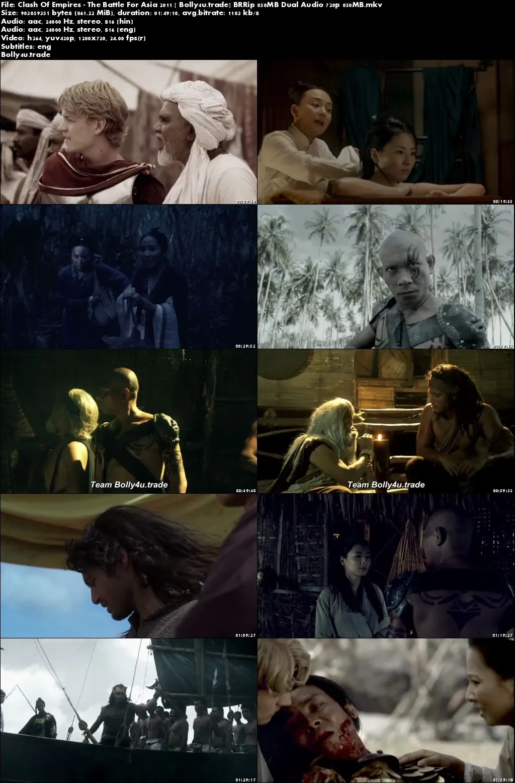 Clash Of Empires The Battle For Asia 2011 BRRip 850MB Hindi Dual Audio 720p Download