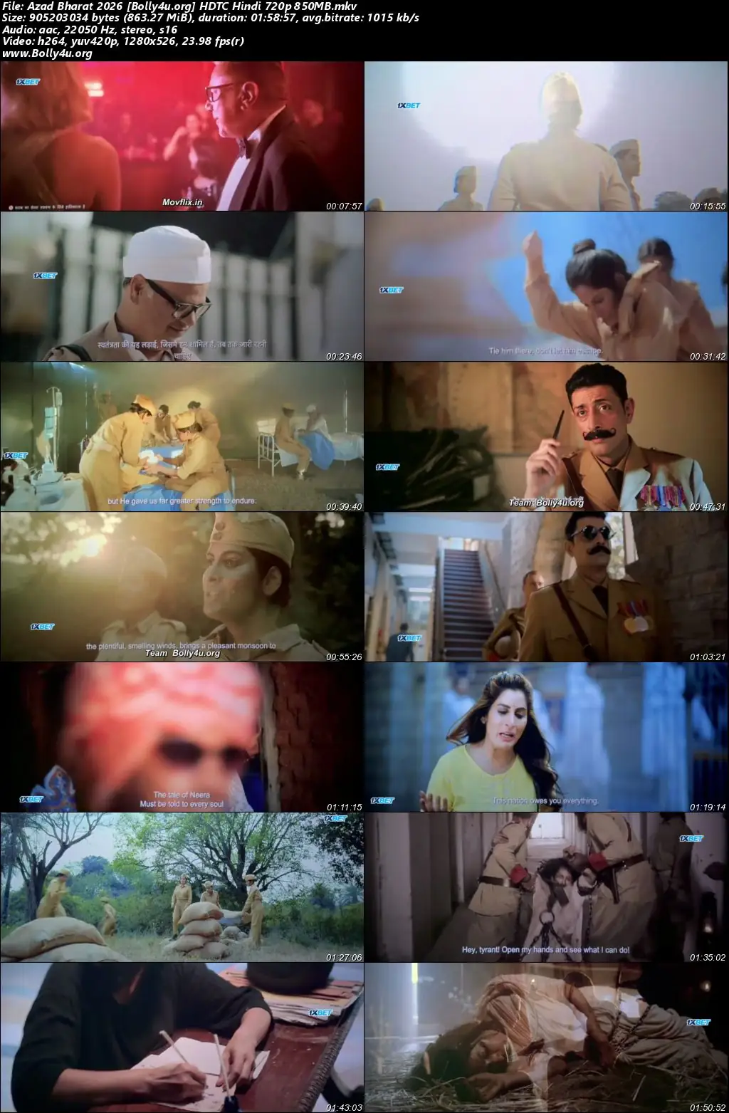 Azad Bharat 2026 HDTC Hindi Full Movie Download 1080p  720p  480p
