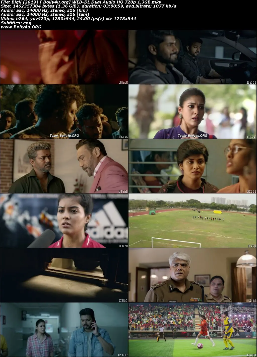 Bigil 2019 WEB-DL 1.3Gb Hindi HQ UNCUT Dual Audio 720p ESub Download