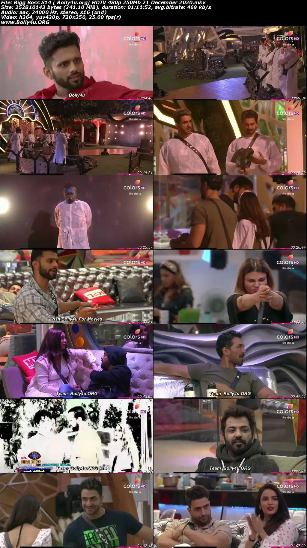 Bigg Boss S14 HDTV 480p 250Mb 21 December 2020 Download
