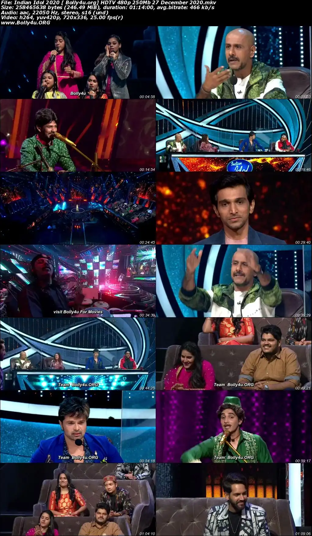 Indian Idol 2020 HDTV 480p 250Mb 27 December 2020 Download Indian Idol 2020 HDTV 480p 250Mb 27 December 2020 Download