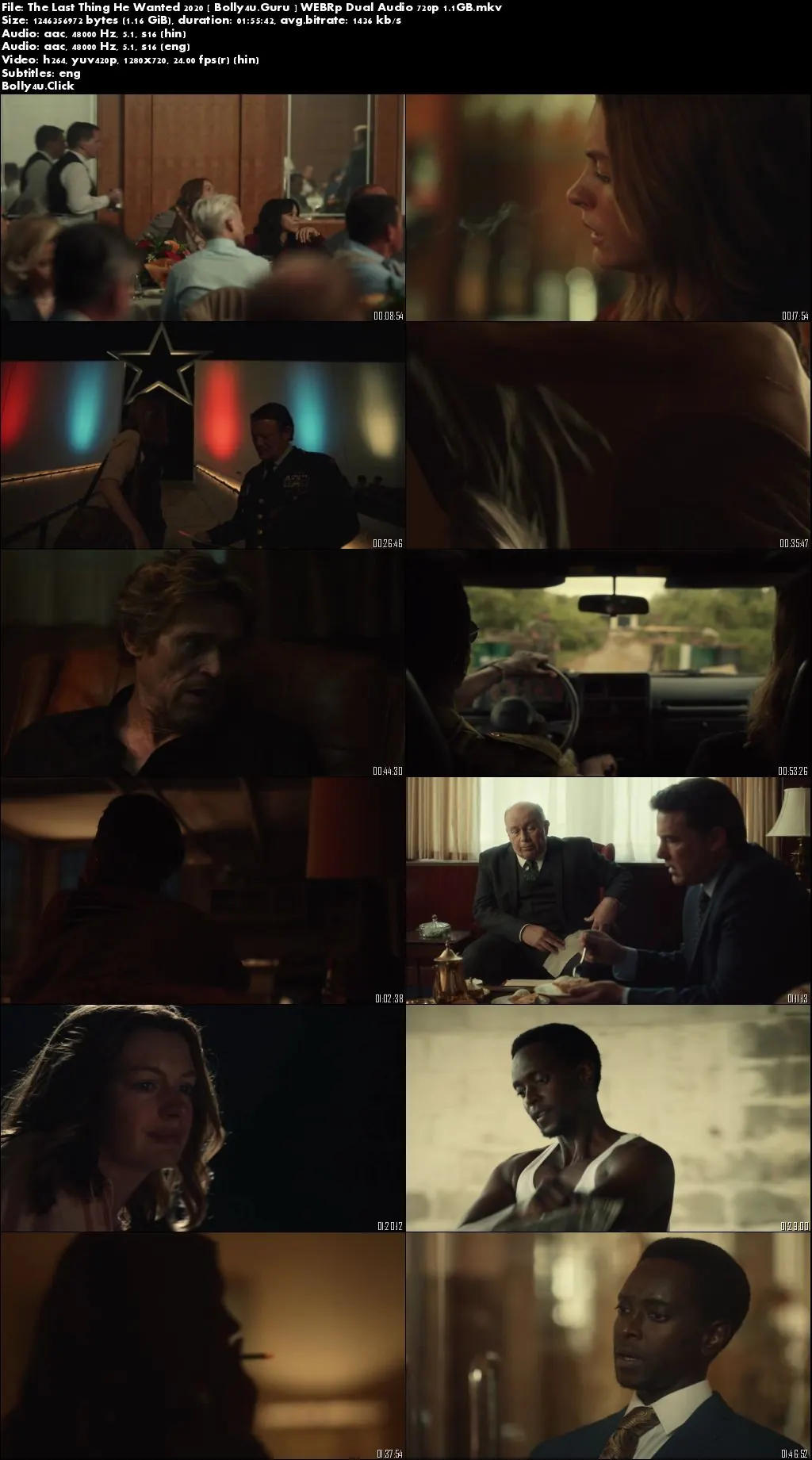 The Last Thing He Wanted 2020 WEB-DL 400MB Hindi Dual Audio 480p Download