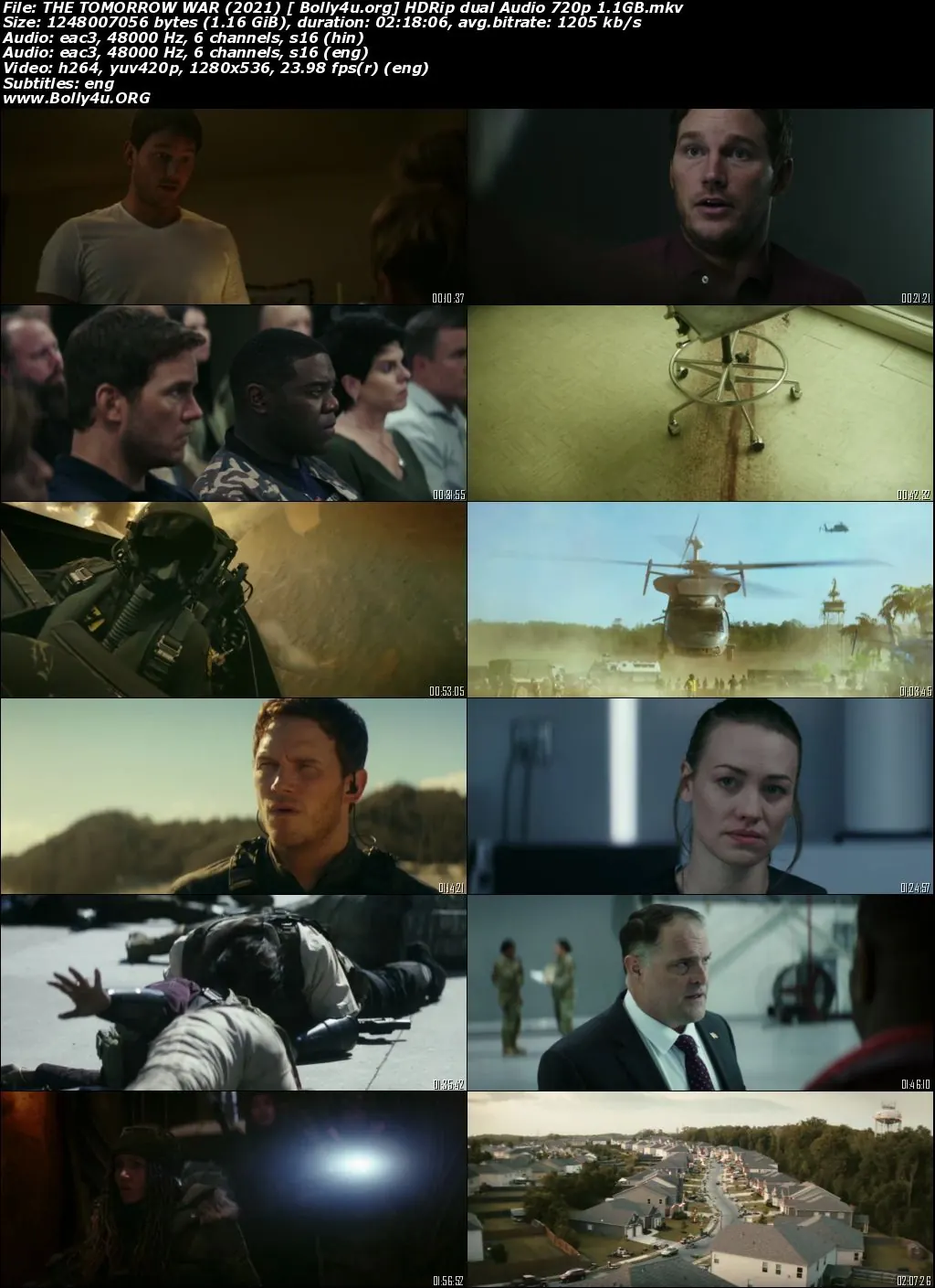 The Tomorrow War 2021 HDRip 1.1Gb Hindi Dual Audio ORG 720p Download