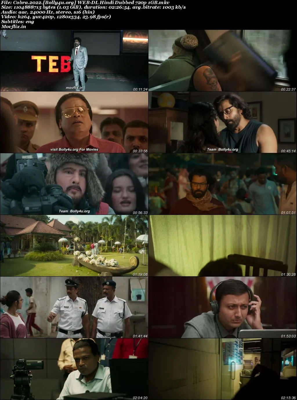 Cobra 2022 WEB-DL Hindi Dubbed ORG Full Movie Download 1080p  720p  480p