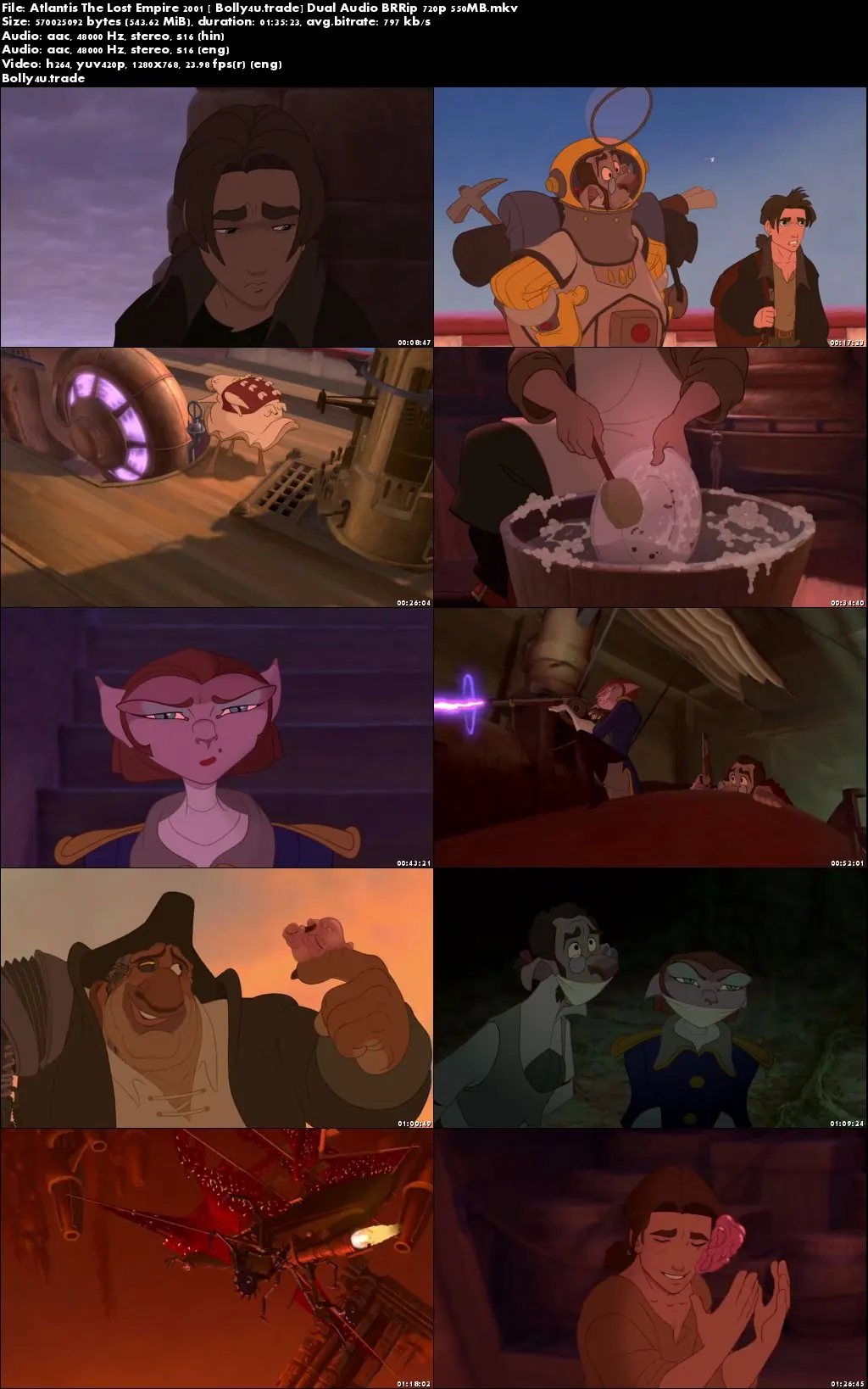 Atlantis The Lost Empire 2001 BRRip 550Mb Hindi Dual Audio 720p Download