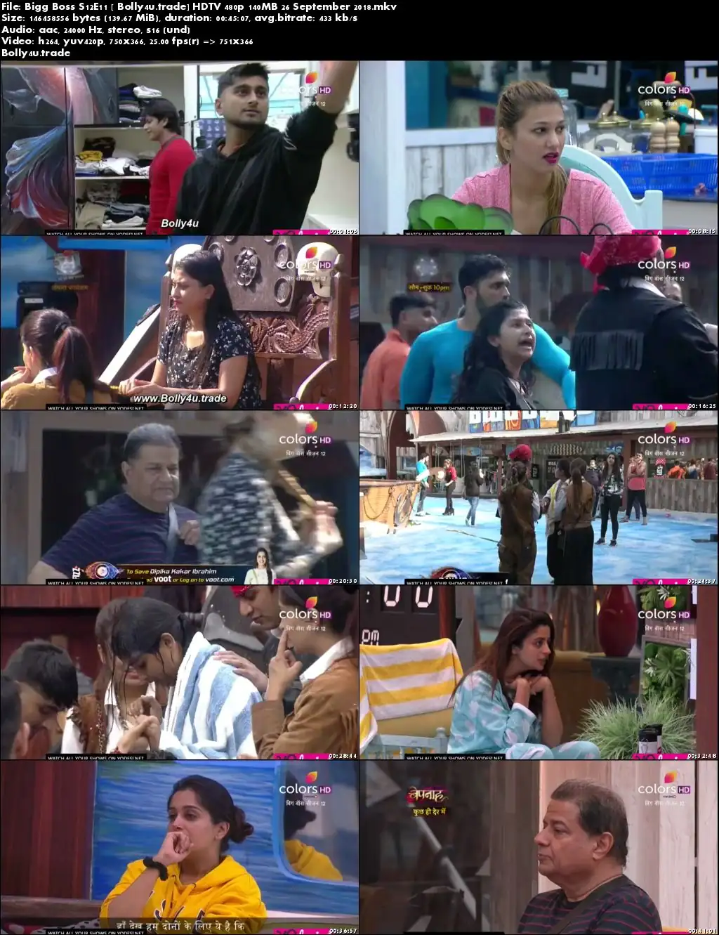 Bigg Boss S12E11 HDTV 480p 140MB 26 September 2018 Download Bigg Boss S12E11 HDTV 480p 140MB 26 September 2018 Download