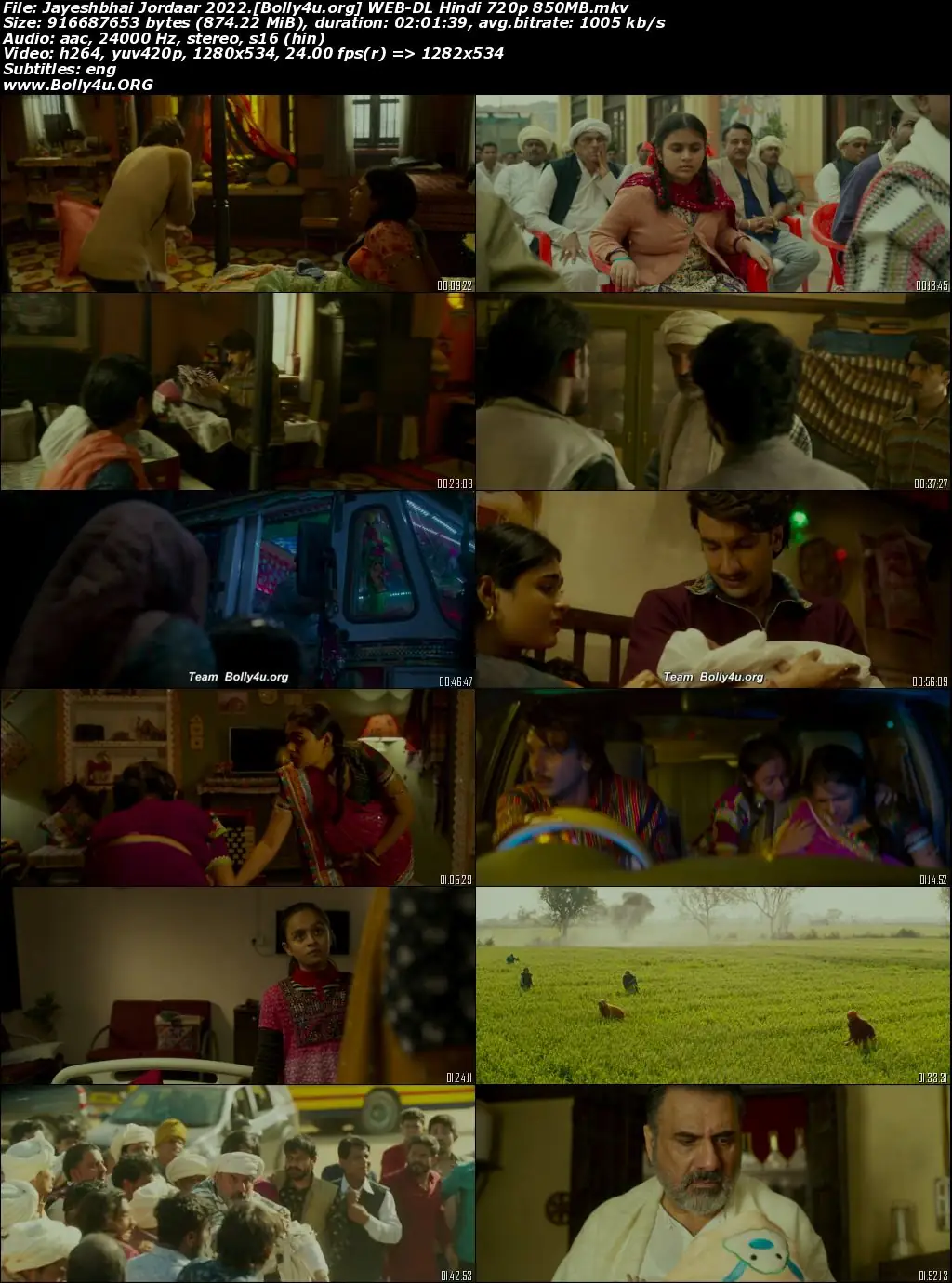 Jayeshbhai Jordaar 2022 WEB-DL Hindi Movie Download 720p  480p