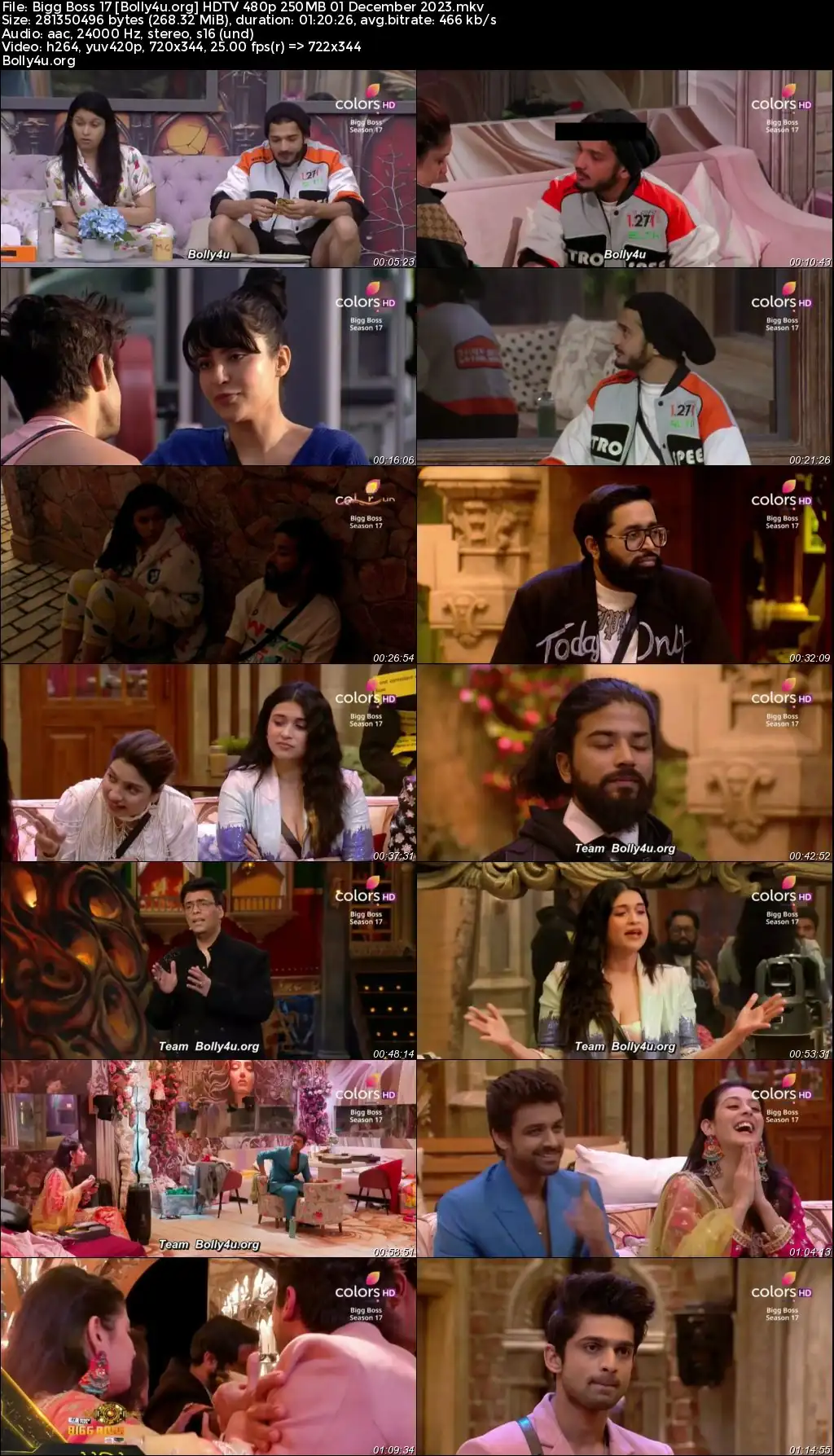Bigg Boss 17 HDTV 480p 250MB 01 December 2023 Download