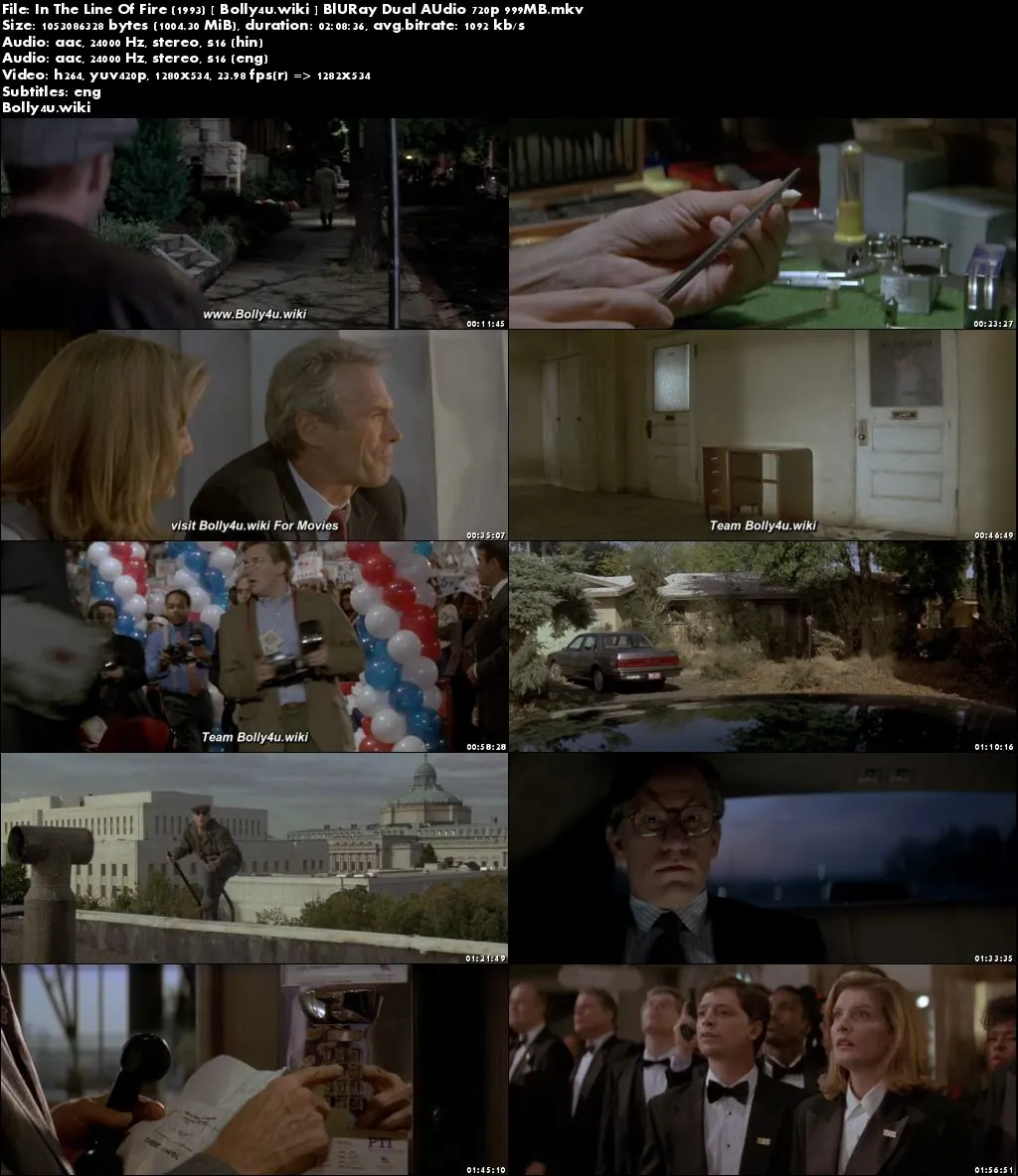 In The Line Of Fire 1993 BluRay 400MB Hindi Dual Audio 480p Download In The Line Of Fire 1993 BluRay 400MB Hindi Dual Audio 480p Download